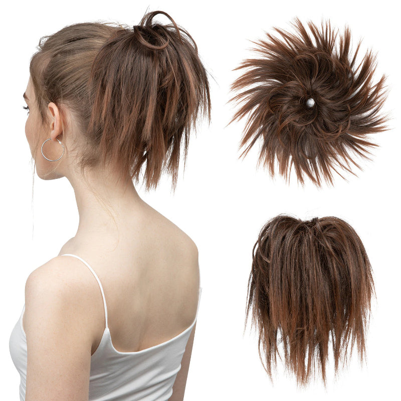 Thick Messy Hair Bun Scrunchie – Realistic Hair Extensions for Effortless Style