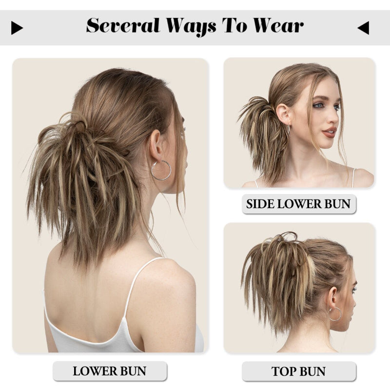 Thick Messy Hair Bun Scrunchie – Realistic Hair Extensions for Effortless Style