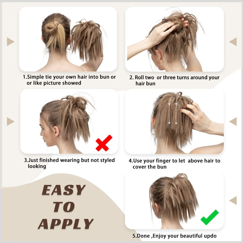 Thick Messy Hair Bun Scrunchie – Realistic Hair Extensions for Effortless Style
