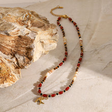 Load image into Gallery viewer, Tiger Eye Beads Necklace for Women – 18k Gold-Plated, Hypoallergenic, Water-Resistant, 16 Inch with Extension
