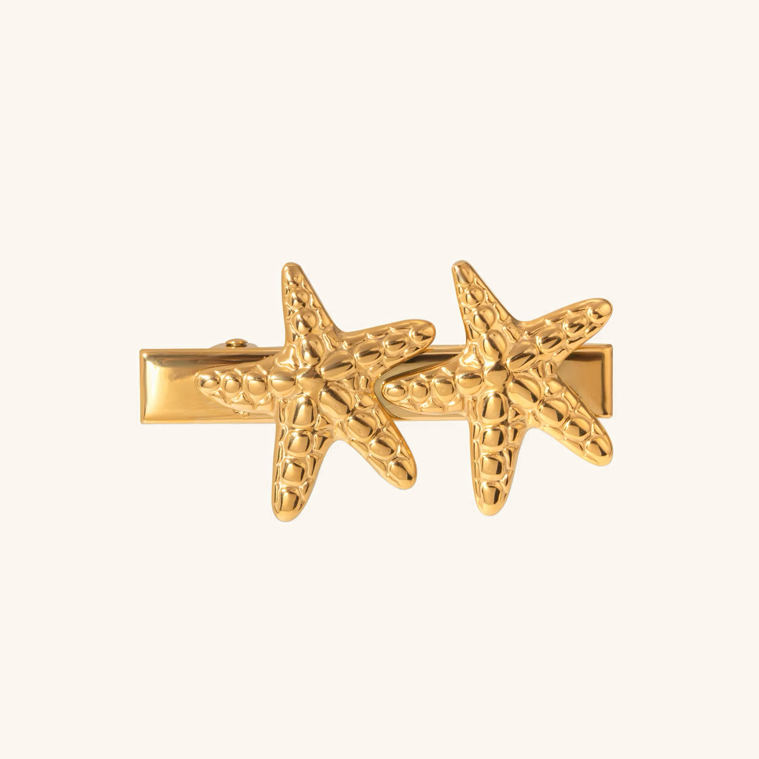 Tropical Starfish Gold Hair Clip – Hypoallergenic and Waterproof Accessory for Beachside Charm