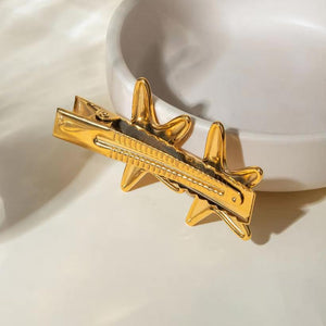 Tropical Starfish Gold Hair Clip – Hypoallergenic and Waterproof Accessory for Beachside Charm