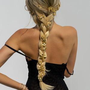 Twin Starfish Freshwater Pearl French Pin – Hypoallergenic 18k Gold-Plated Hair Accessory