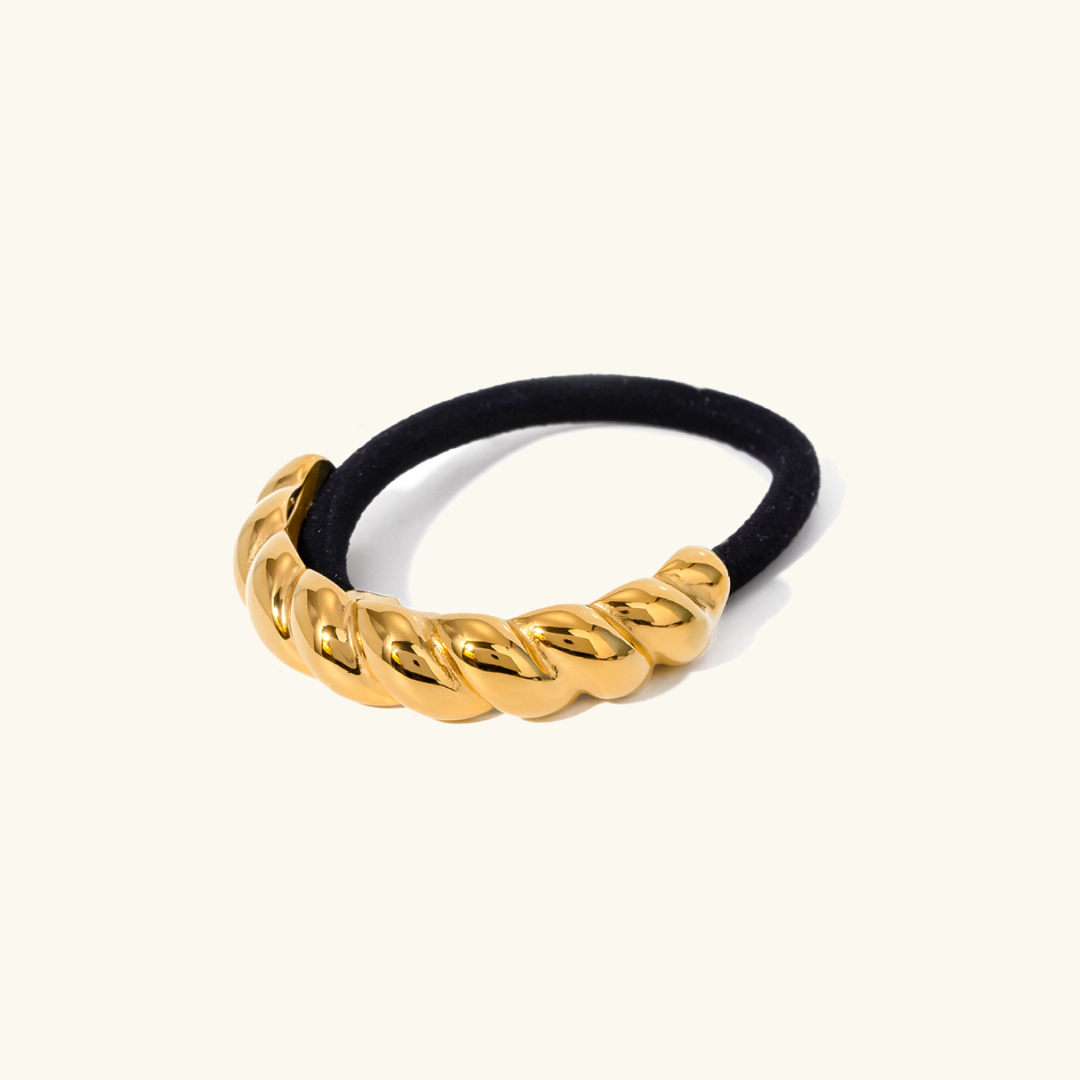 Twist Pony Cuff – Waterproof and Hypoallergenic Hair Accessory in 18k Gold Stainless Steel