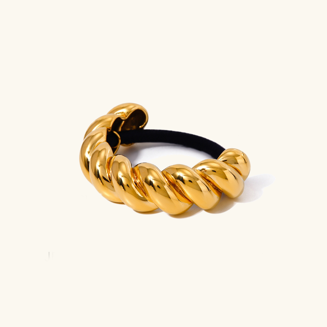 Twist Pony Cuff – Waterproof and Hypoallergenic Hair Accessory in 18k Gold Stainless Steel