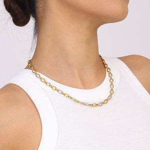 Two-Tone Gold Necklace for Everyday Wear – Waterproof and Hypoallergenic Jewelry