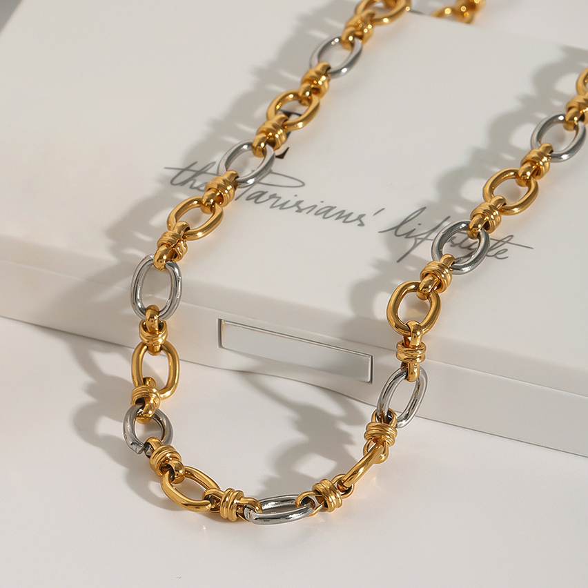 Two-Tone Gold Necklace for Everyday Wear – Waterproof and Hypoallergenic Jewelry
