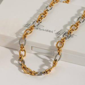 Two-Tone Gold Necklace for Everyday Wear – Waterproof and Hypoallergenic Jewelry