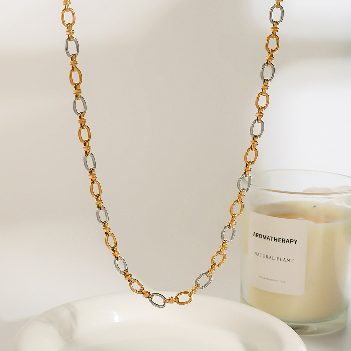 Two-Tone Gold Necklace for Everyday Wear – Waterproof and Hypoallergenic Jewelry