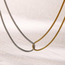 Load image into Gallery viewer, Two Tone Gold and Silver Necklace for Women – Intertwined Stainless Steel Jewelry, Waterproof and Hypoallergenic, 15 Inch with Extension
