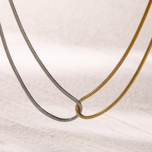 Two Tone Gold and Silver Necklace for Women – Intertwined Stainless Steel Jewelry, Waterproof and Hypoallergenic, 15 Inch with Extension
