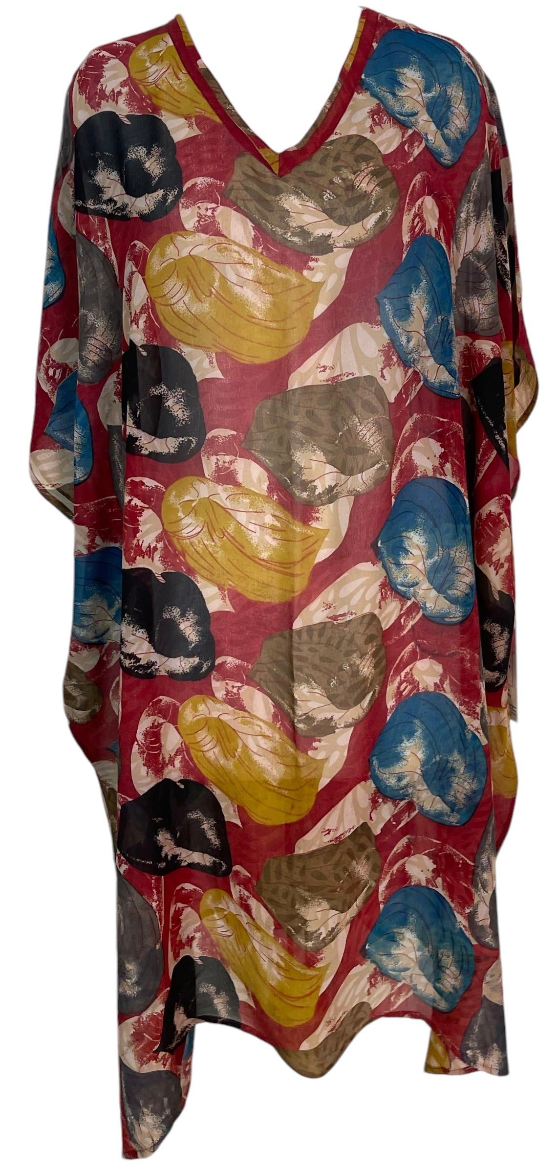 FINAL SALE PRG5844 Sheer Avatar Pure Silk Midi Length Kaftan