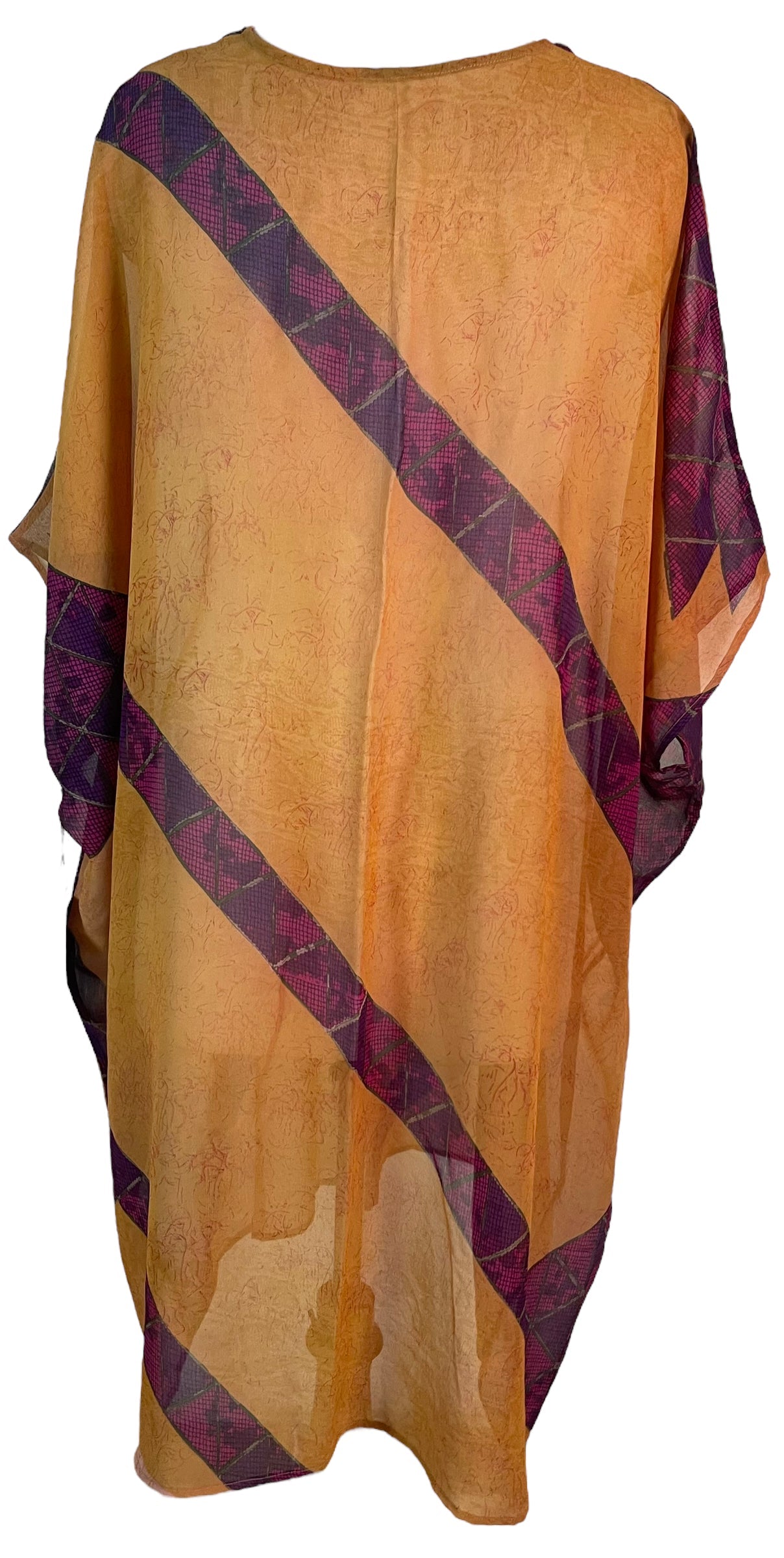 FINAL SALE PRG6130 Sheer Avatar Pure Silk Midi Length Kaftan