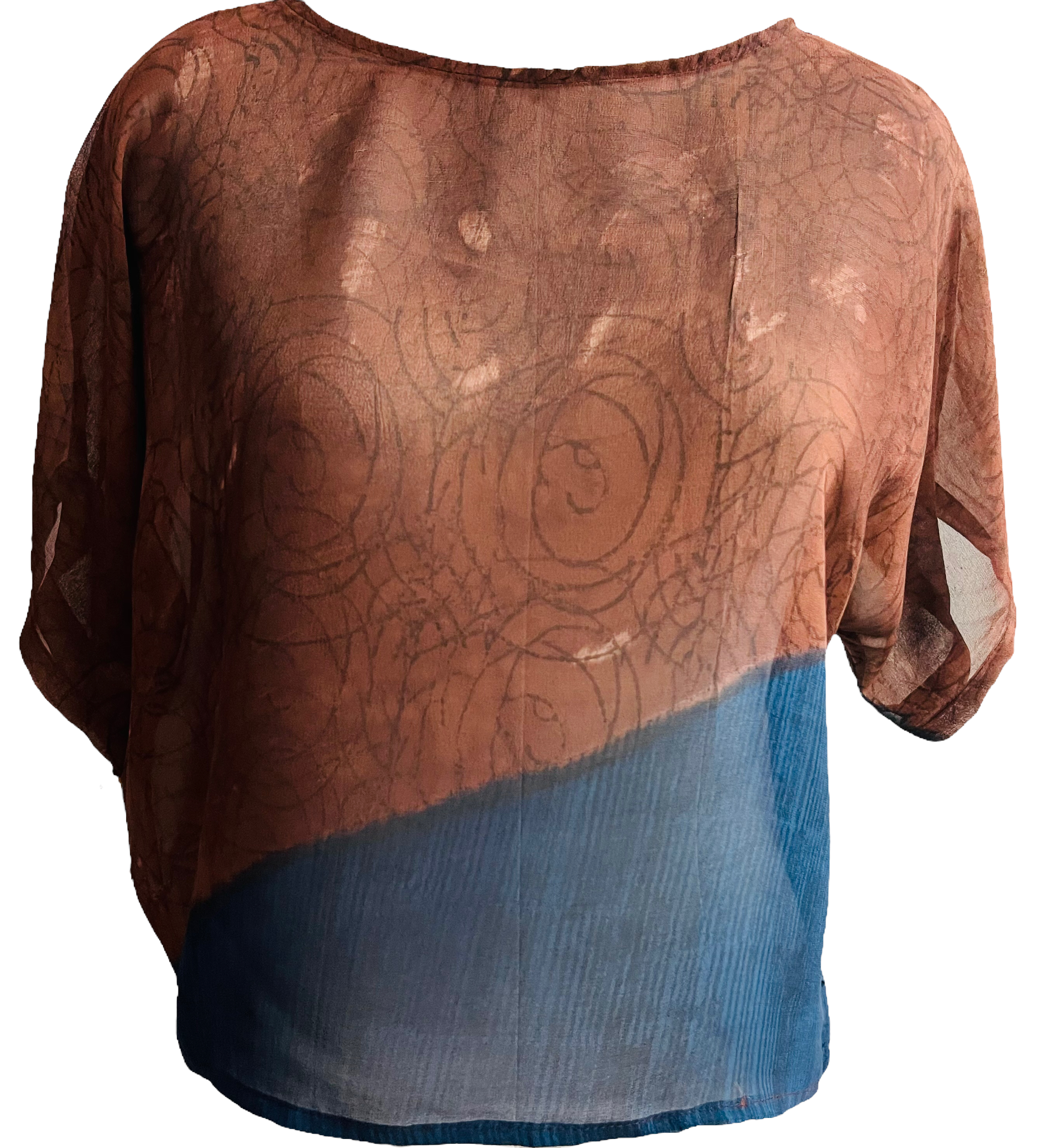 FINAL SALE Kemogamisis Sheer Avatar Pure Silk Boxy Top