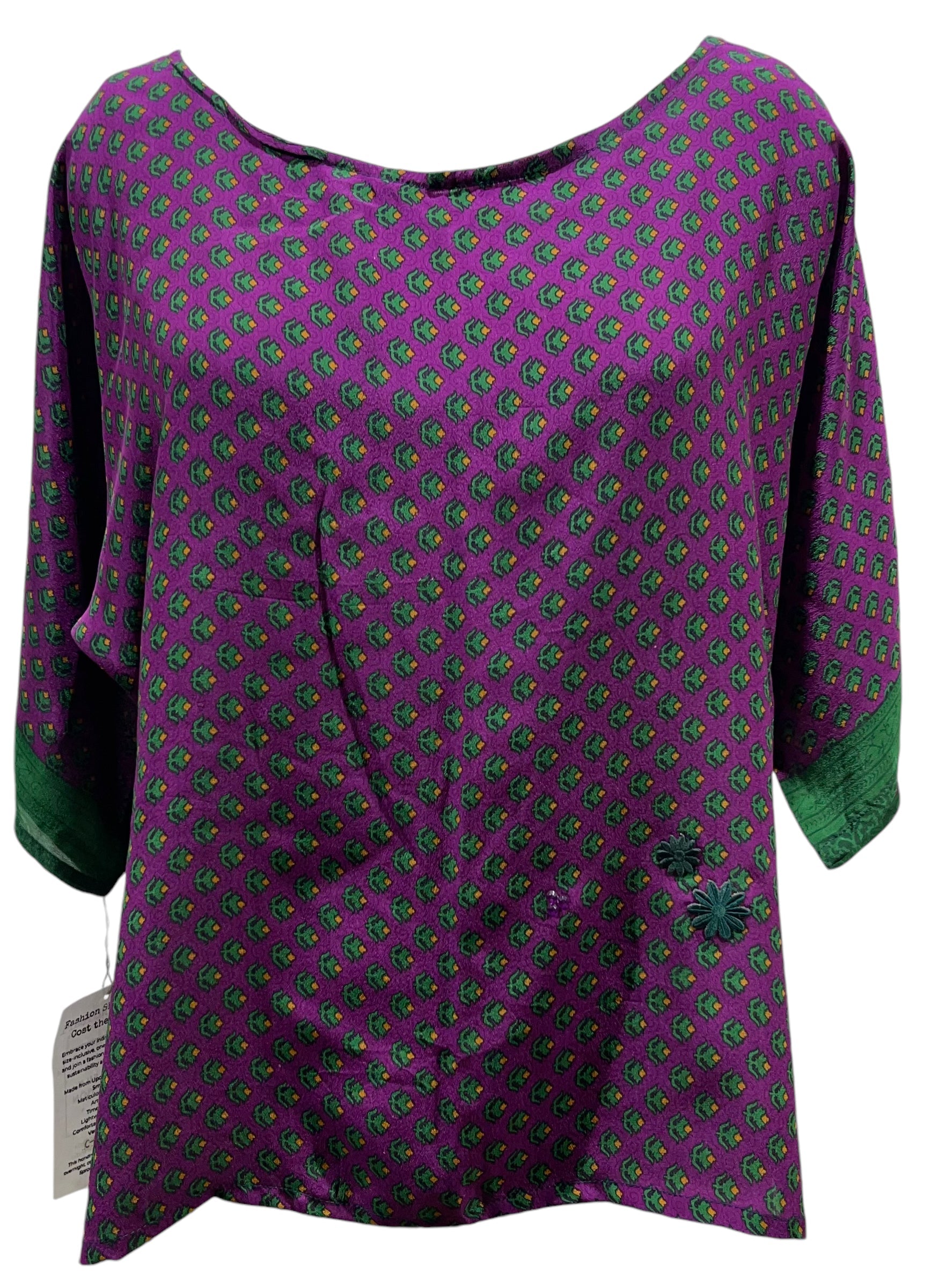 FINAL SALE PRC4125  Avatar Pure Silk Side Slit Top