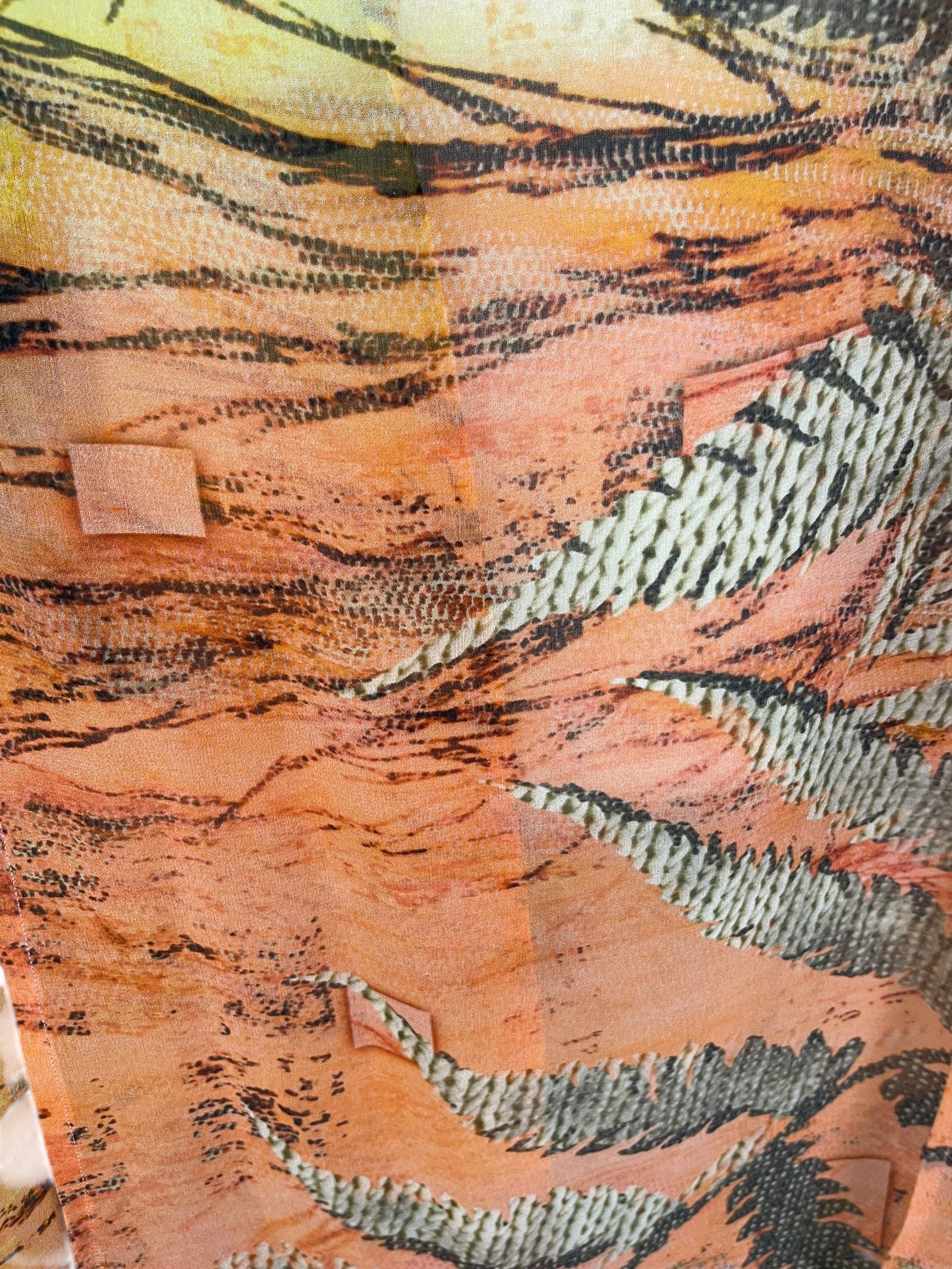 SOLD  PRG6814 Sheer Avatar Long Pure Silk Kimono Sleeved Duster with Belt