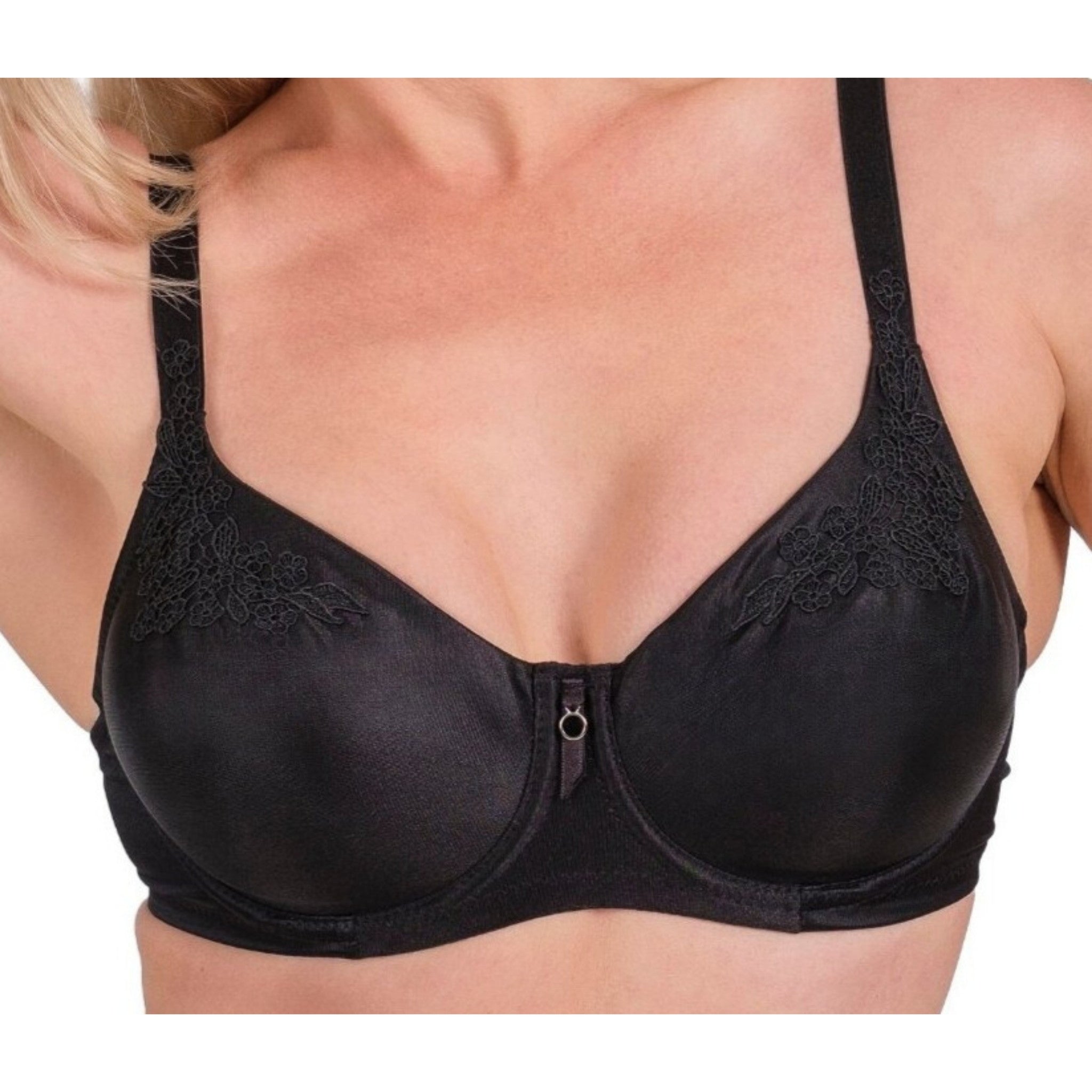 Lace Full-Coverage Support Bra – Elegant, Adjustable & Breathable Underwire Lingerie (Black, Skin, Mink)