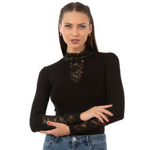 Load image into Gallery viewer, Women’s High Neck Lace Bodysuit
