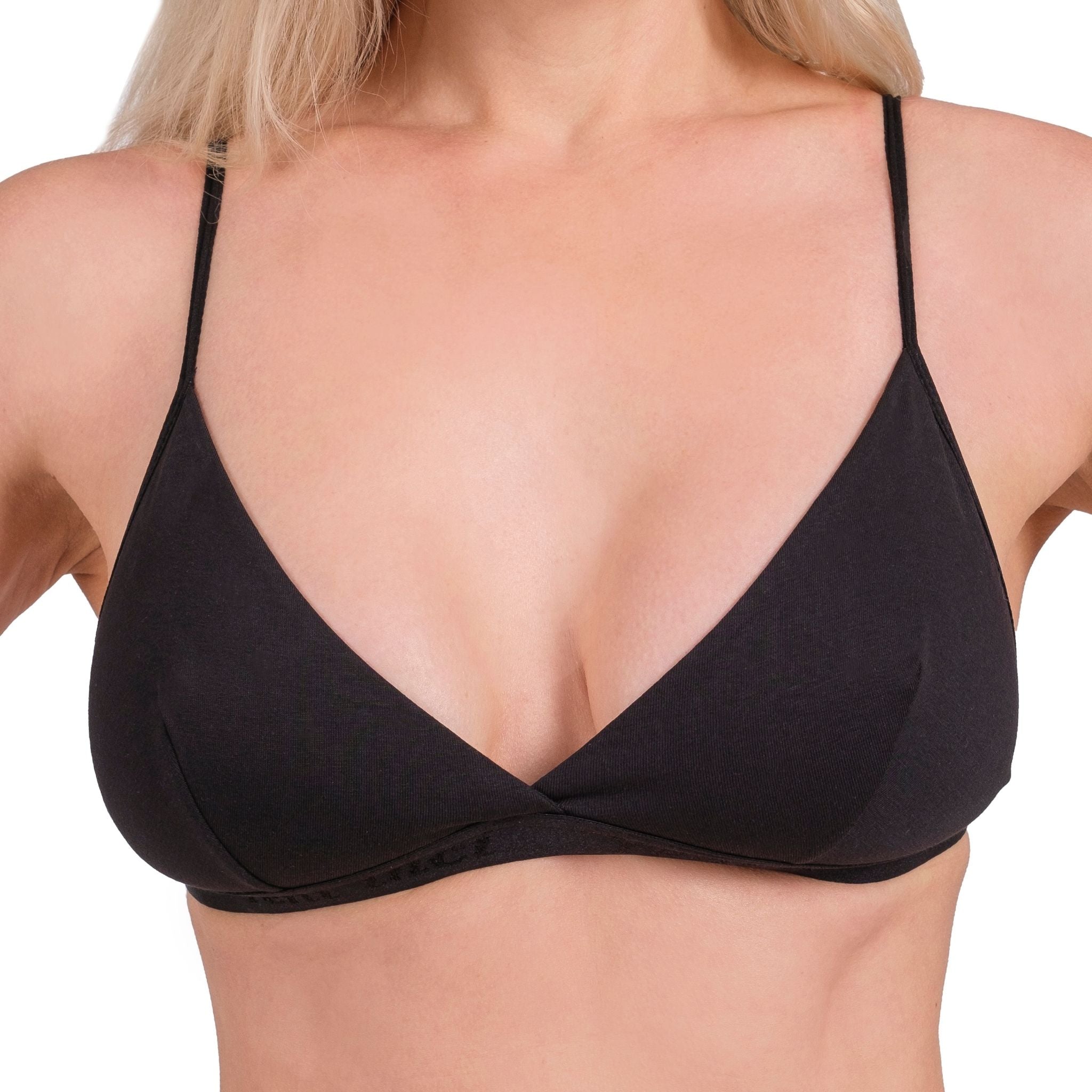Wire-Free Cotton Triangle Bra – Soft, Lightweight & Breathable Bralette for Daily Comfort (Black, Nude, Grey)