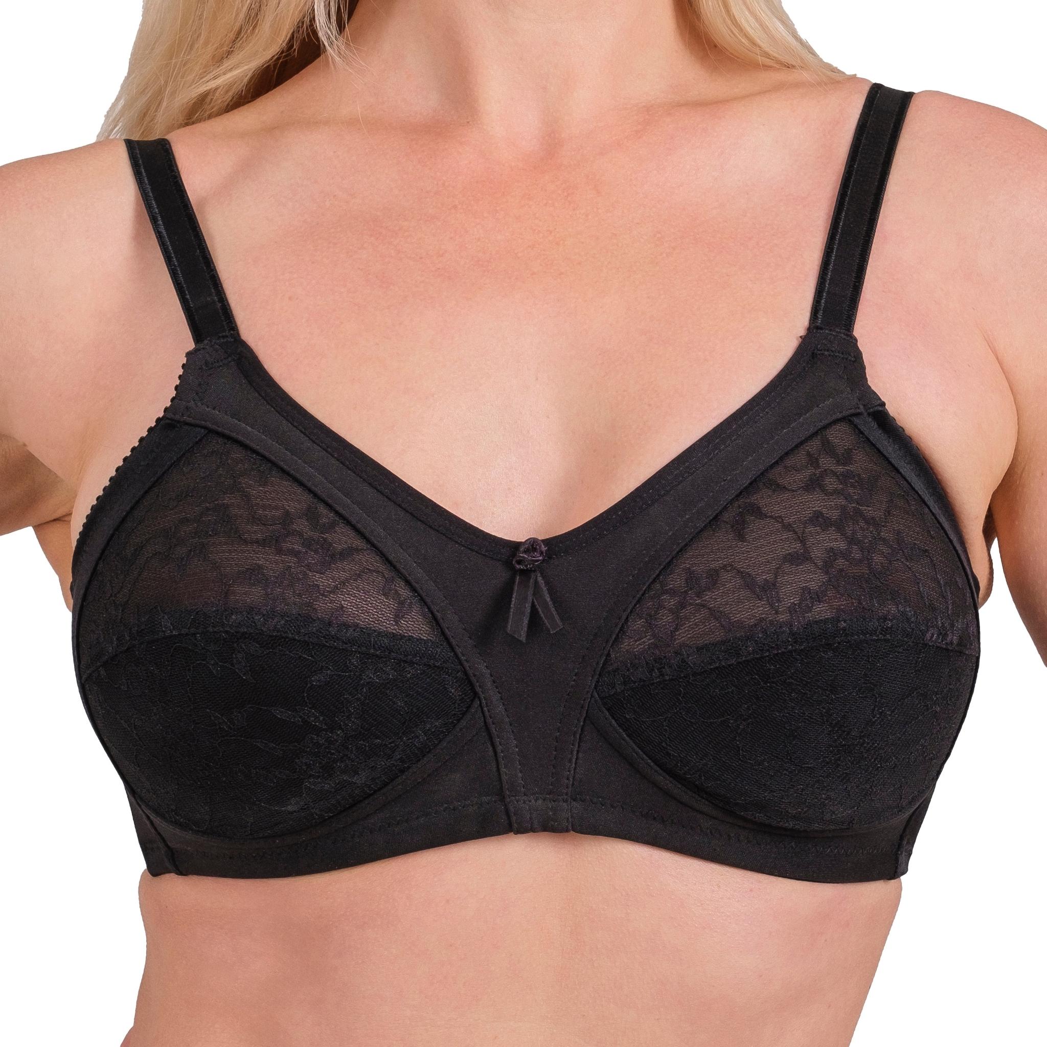 Women’s Full-Coverage Lace Bra – Wireless, Supportive & Breathable Lingerie (White, Black, Skin)