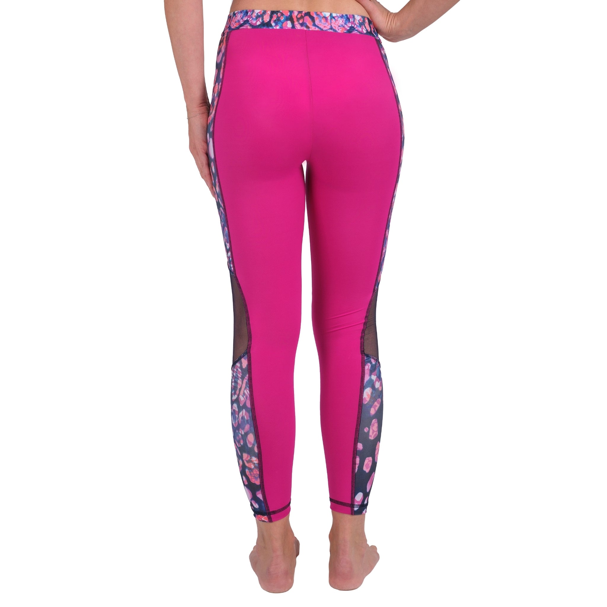 High Waist Leopard-Print Mesh Leggings – Women’s Athletic Stretch Fit Pants