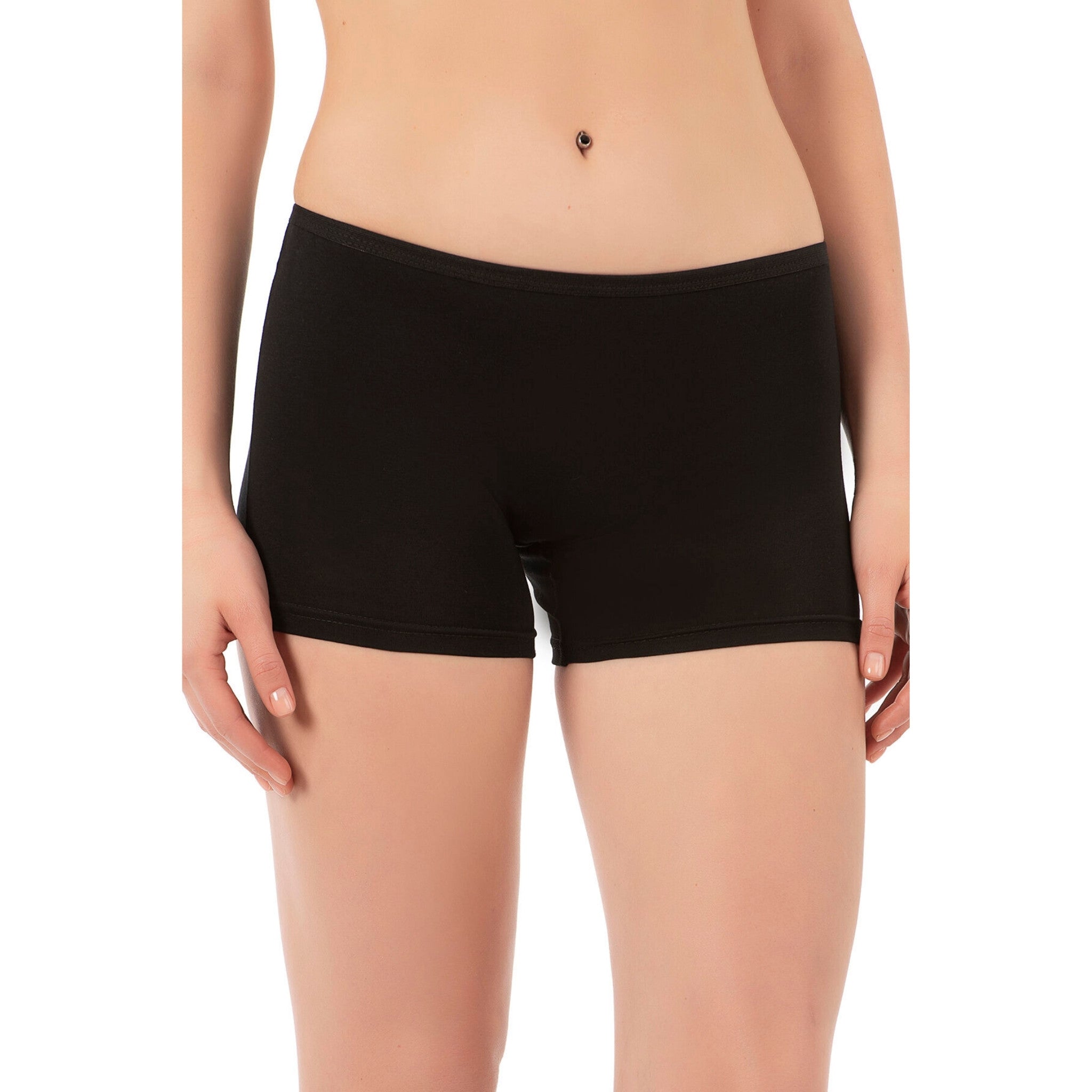 Women's Cotton Boxer Briefs 3-Pack – White, Nude & Black | Soft, Breathable, Full-Coverage Underwear