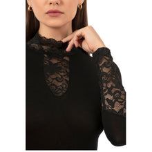 Load image into Gallery viewer, Women’s High Neck Lace Bodysuit
