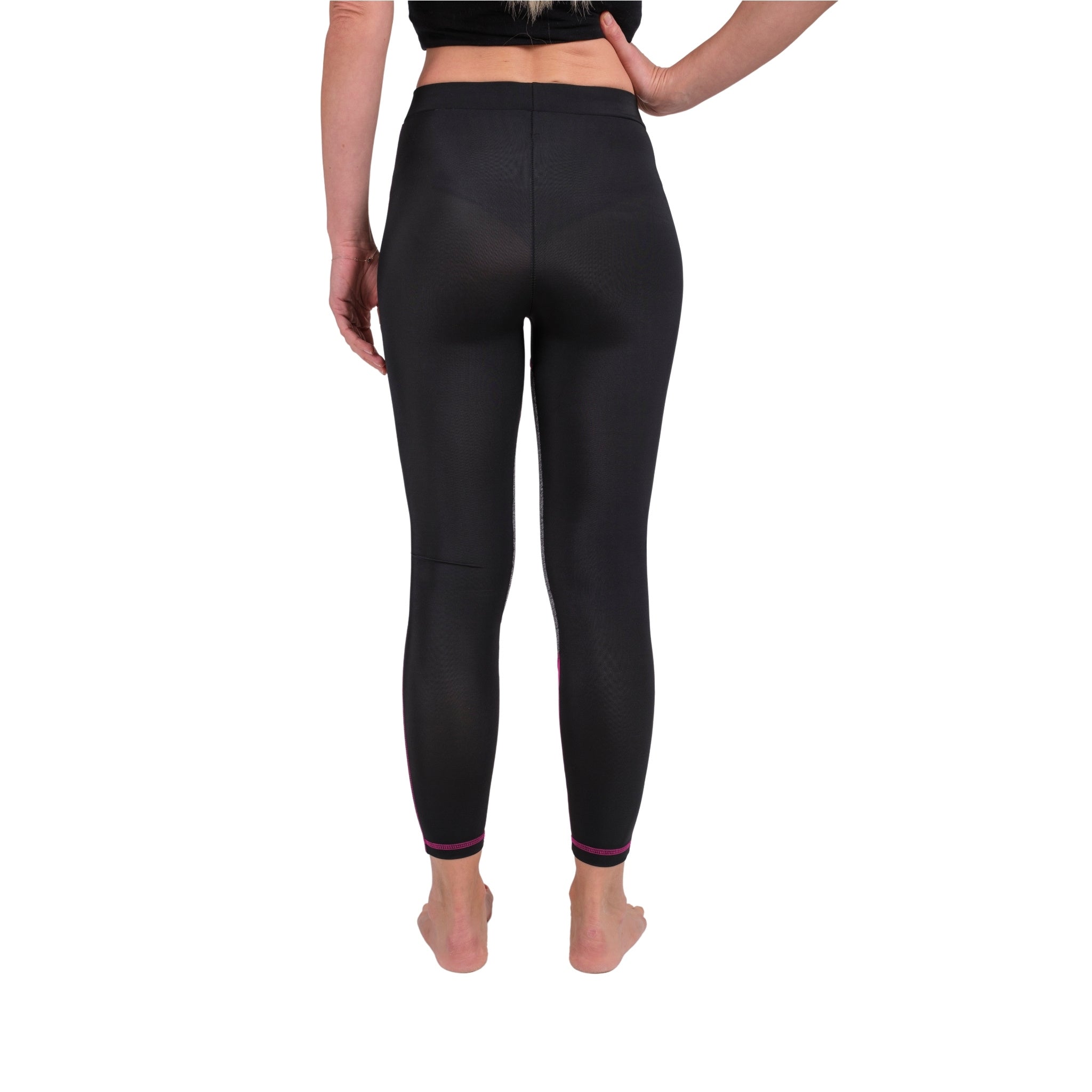 TriTone Flex Fit Yoga Leggings – Charcoal, Black & Fuchsia
