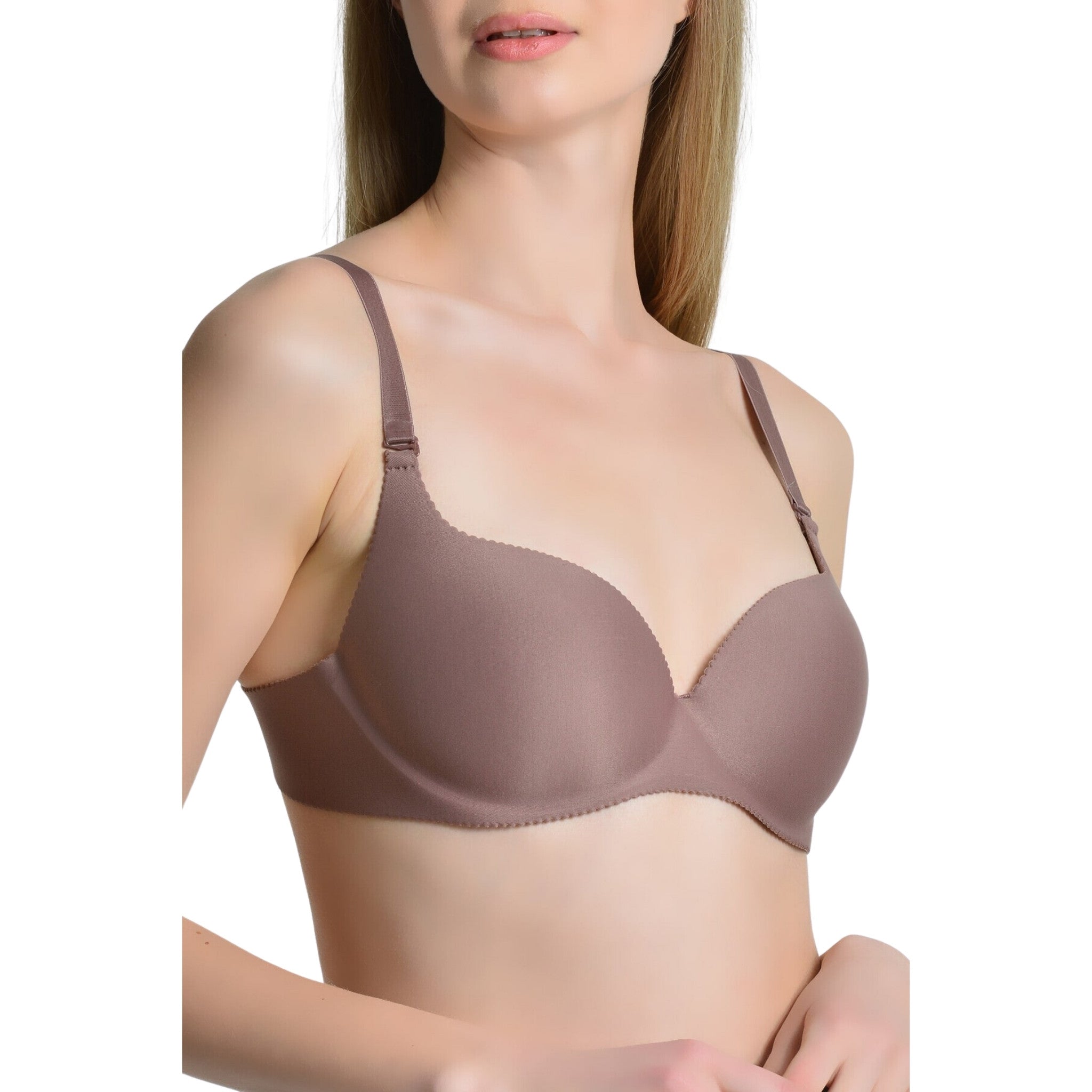 Seamless Everyday T-Shirt Bra – Invisible Under Clothing, Ultra Soft & Stretchy (Black, Mink & Skin)