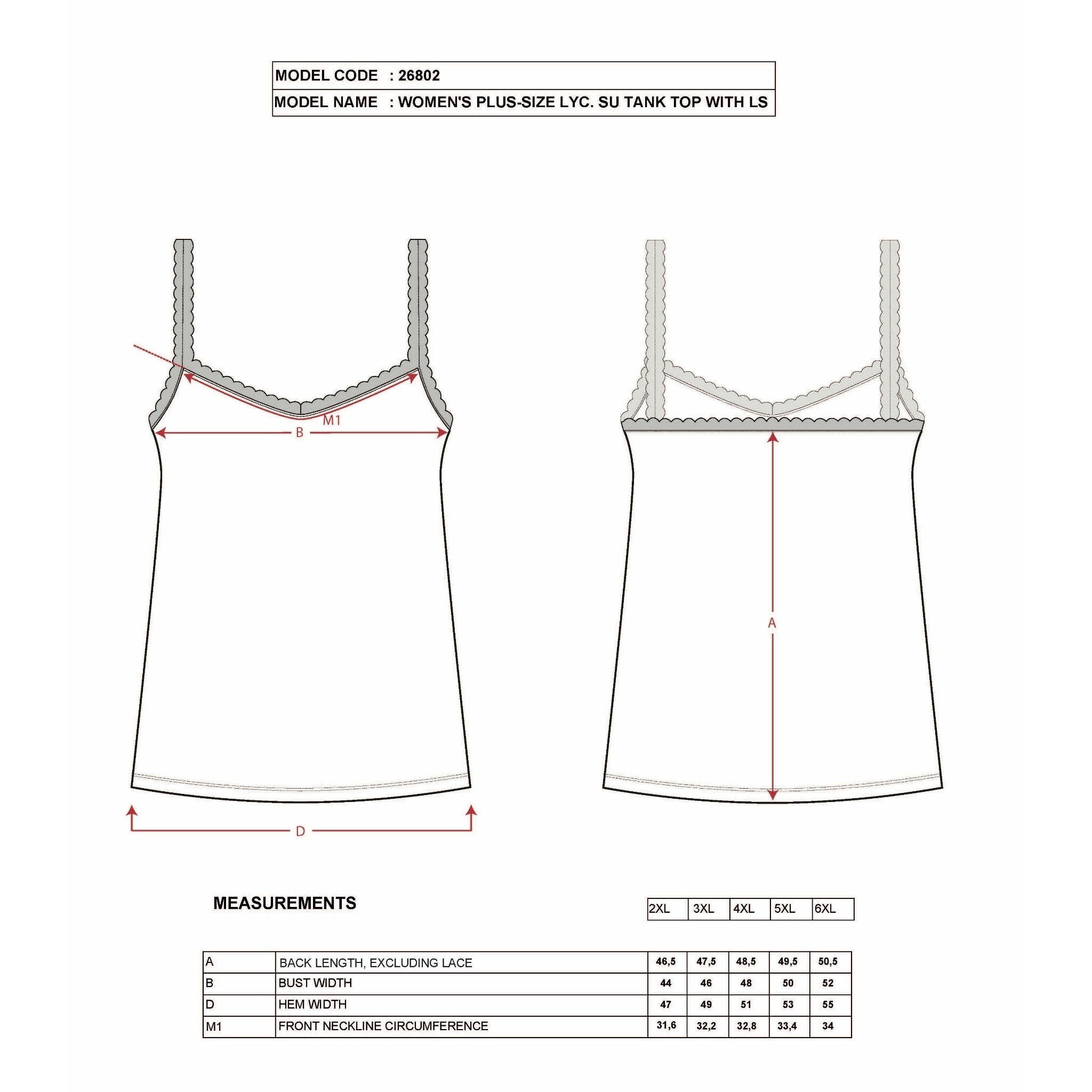 Plus Size Cotton Camisole with Lace Trim – Stretch Scoop Neck Tank Top for Women