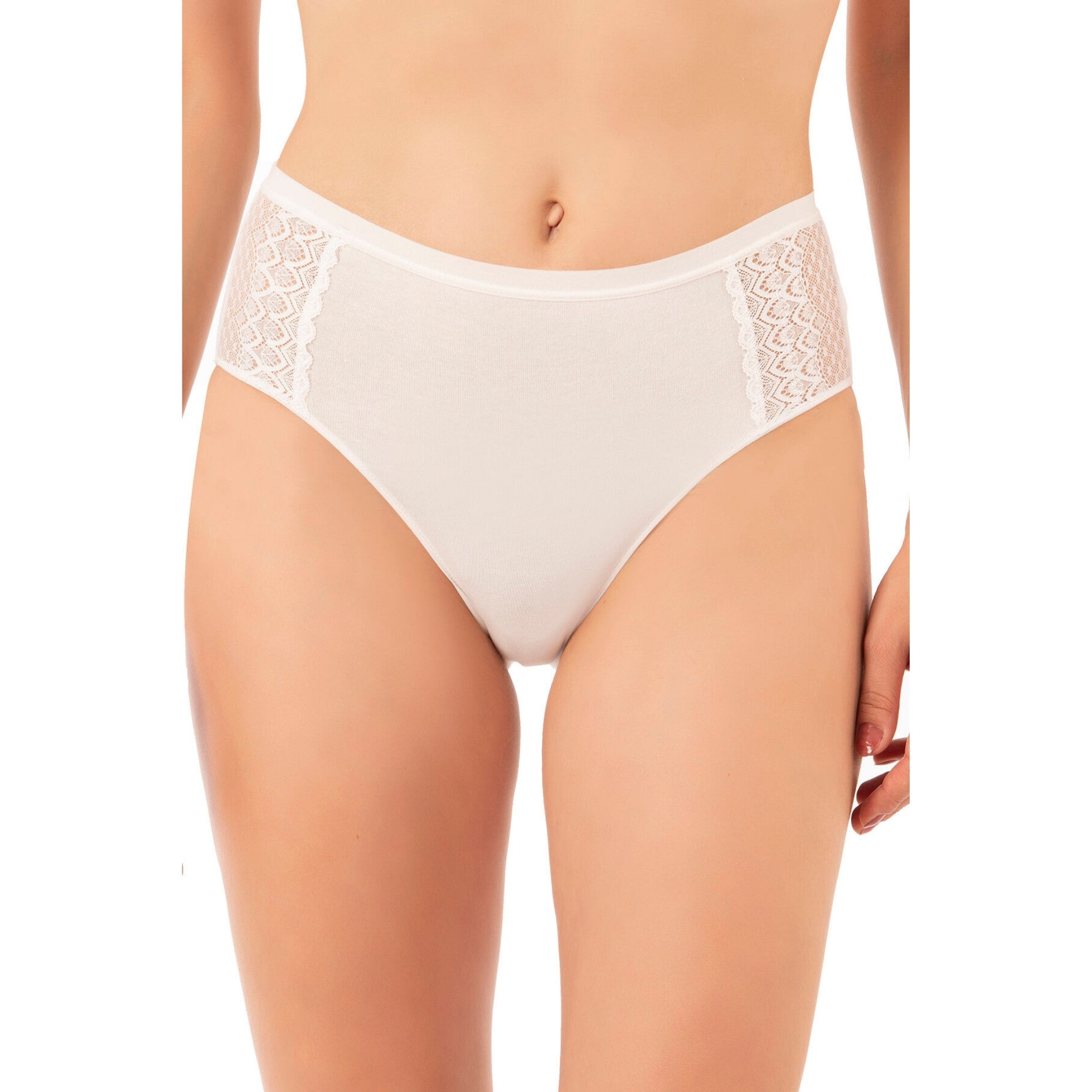 3-Pack Women’s Cotton Modal High-Leg Briefs – Lace Side Panel Underwear Set