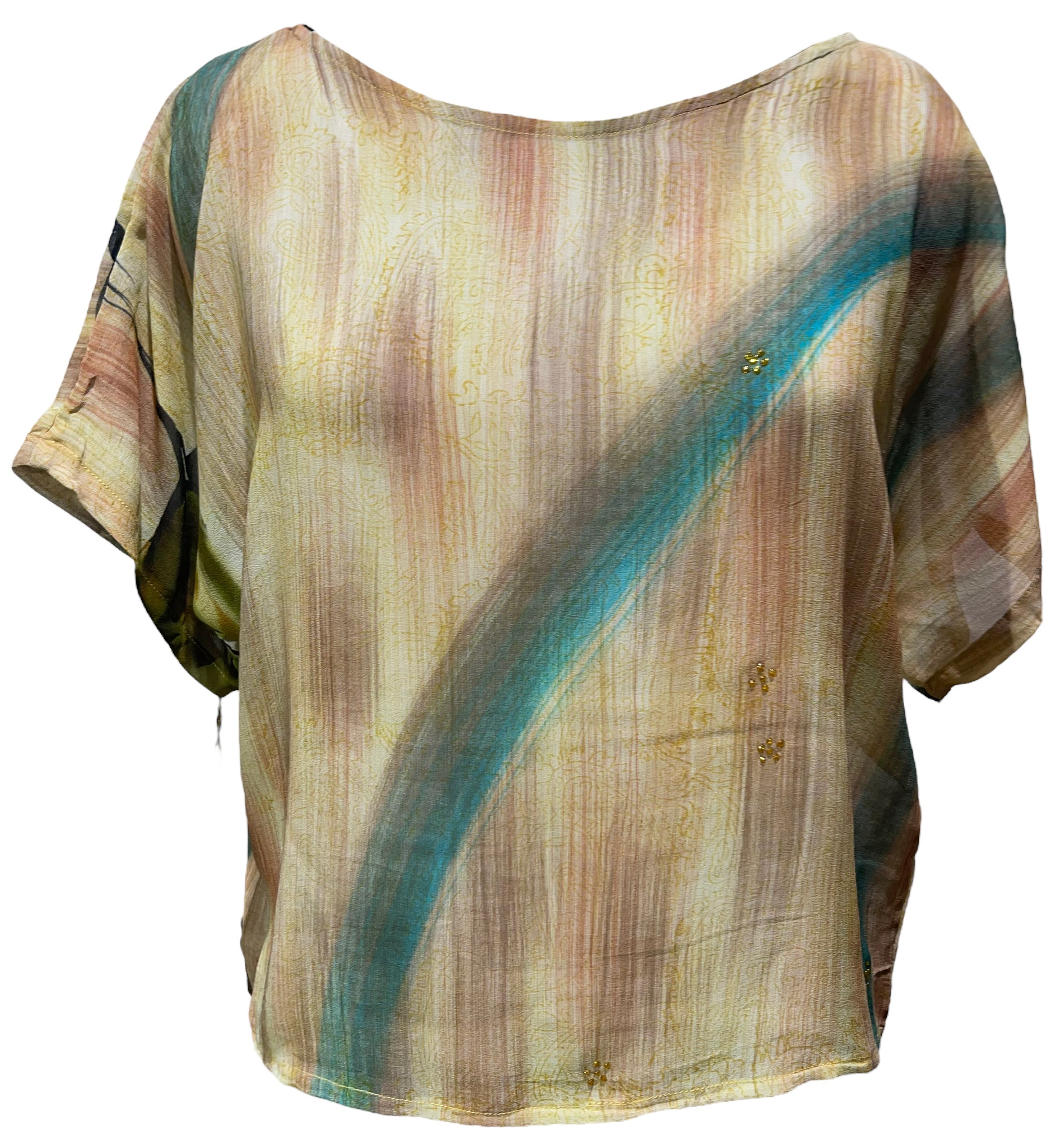 FINAL SALE PRG4176 Sheer Avatar Pure Silk Boxy Top