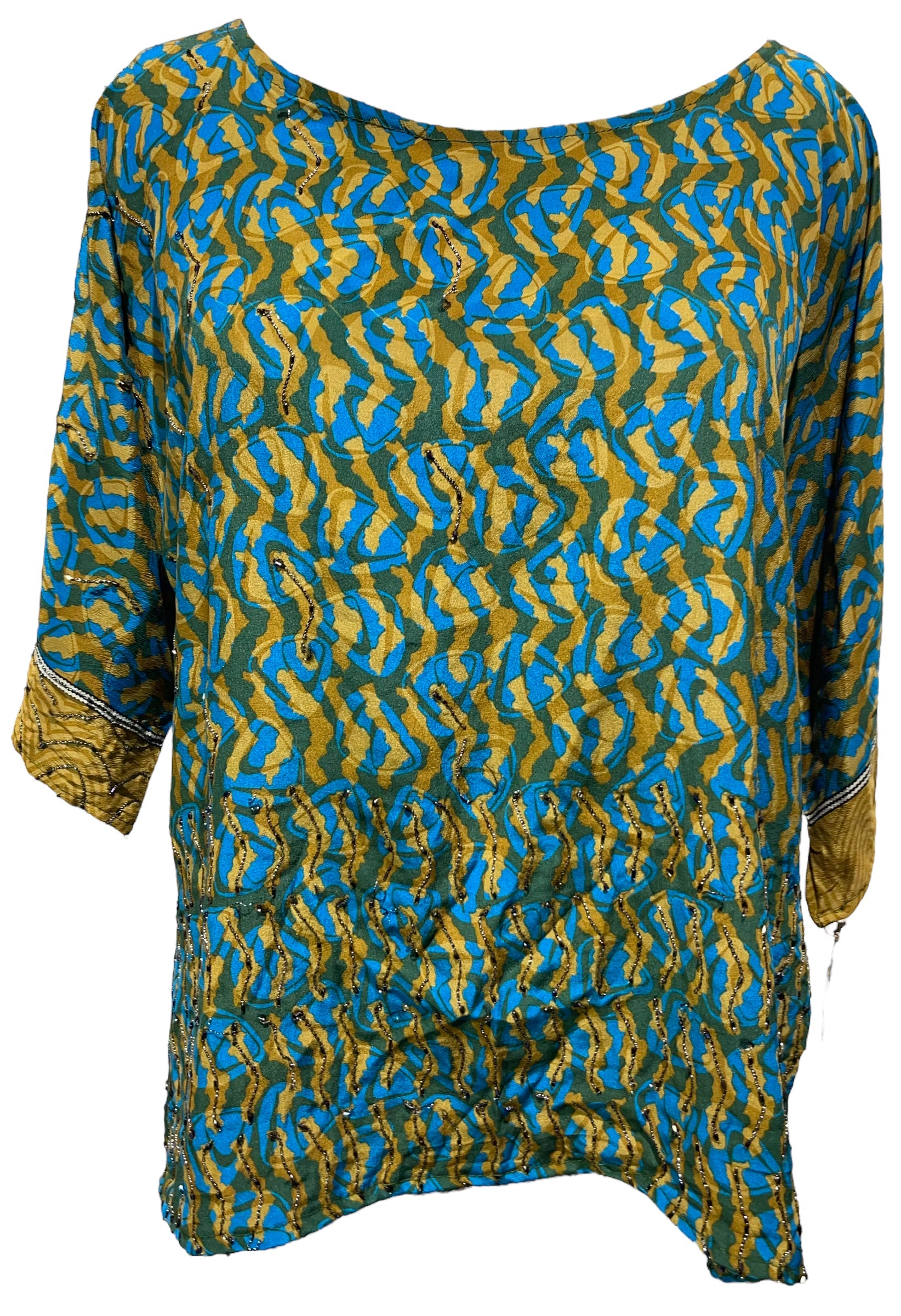 FINAL SALE PRC3766 Avatar Pure Silk Side Slit Top