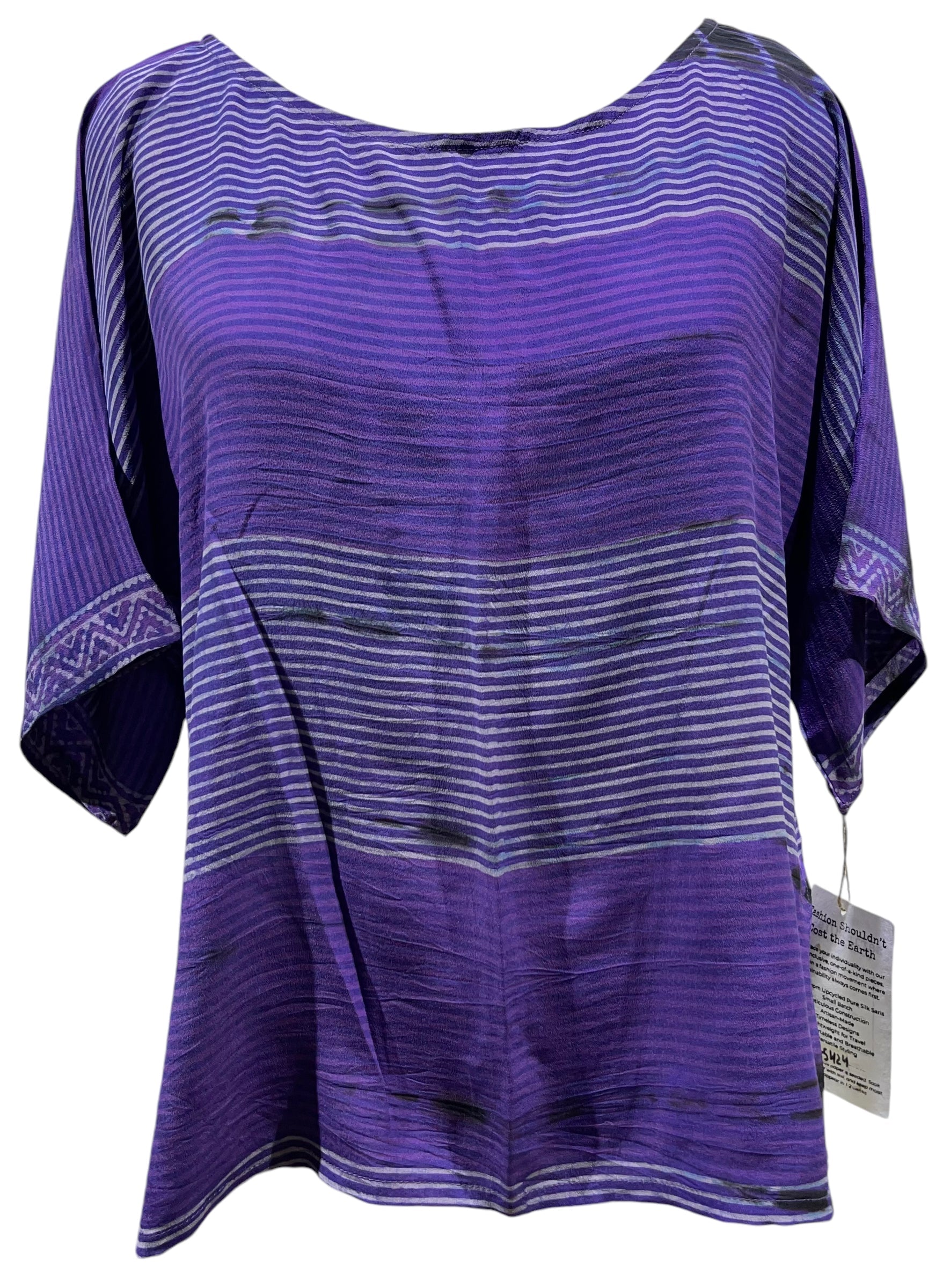 FINAL SALE PRC5424  Avatar Pure Silk Side Slit Top