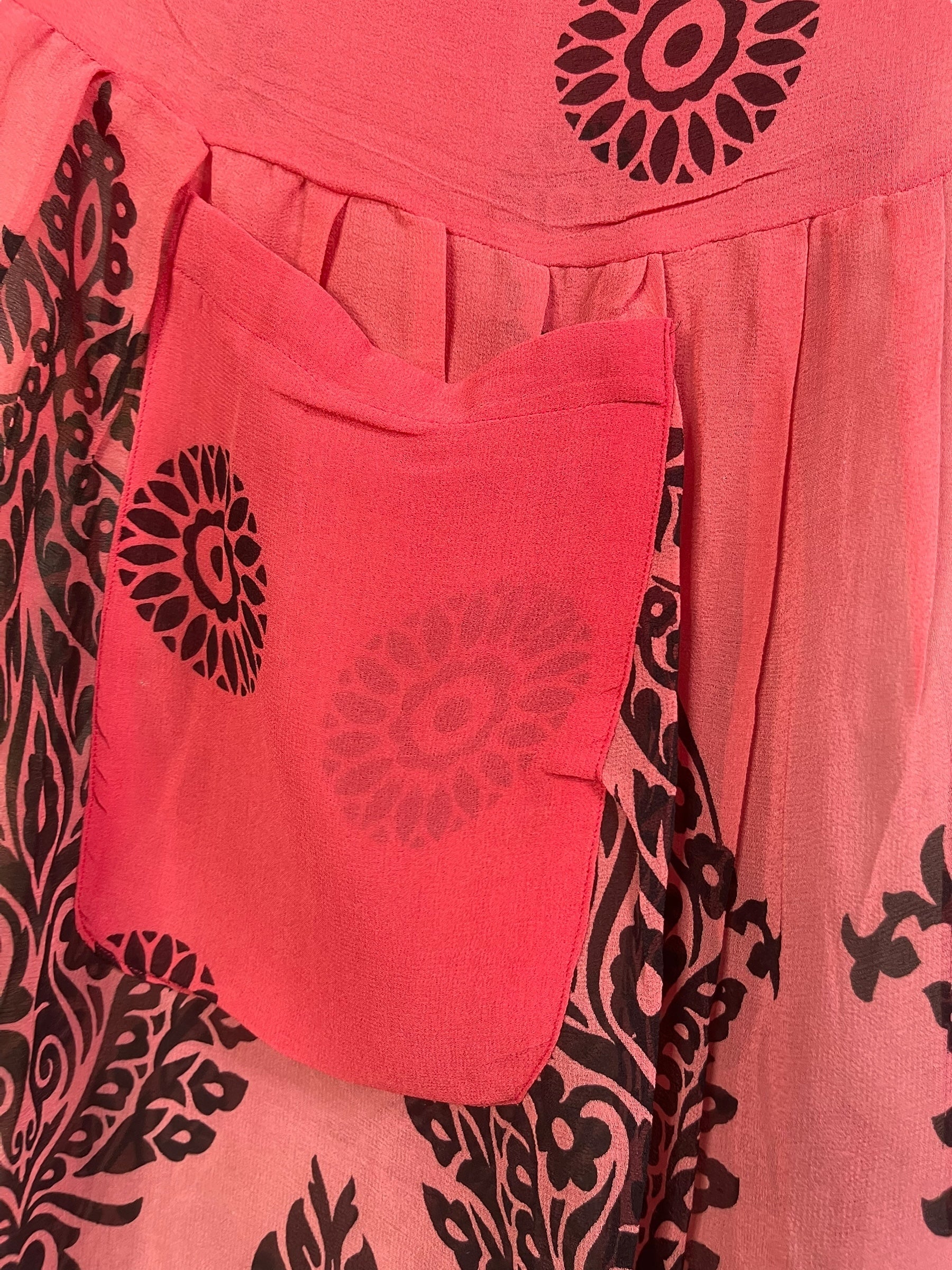 REVOLUTIONHER PRG6741 Sheer Avatar Pure Silk Boxy Babydoll Dress