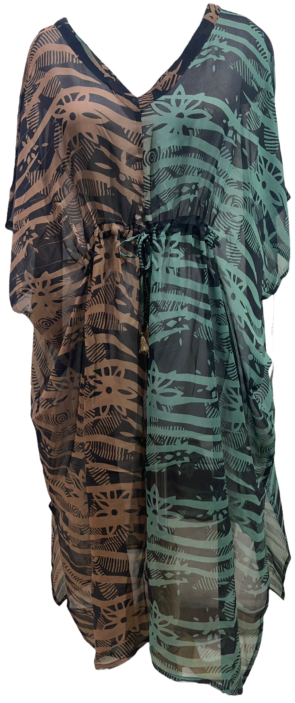 FINAL SALE PRG5684 Sheer Avatar Pure Silk Maxi Kaftan