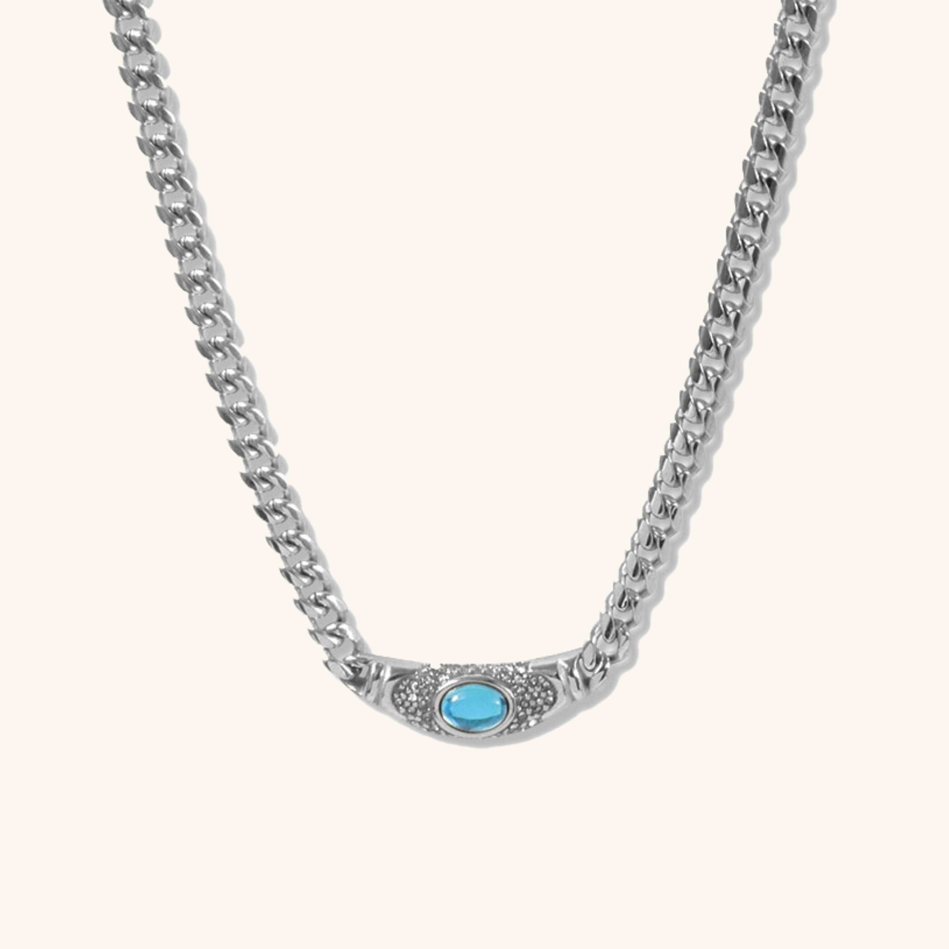 Vintage-Inspired Necklace with Gemstone Simulant Pendant