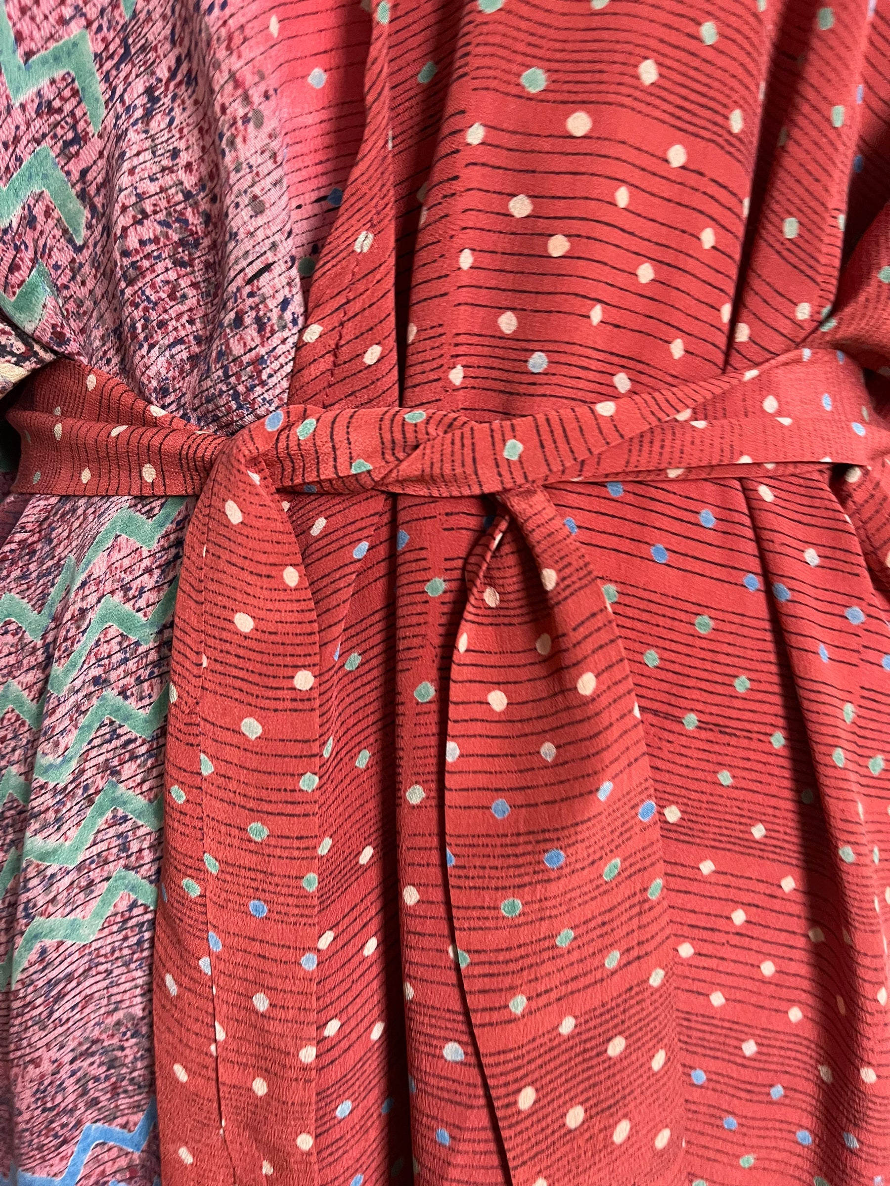 FINAL SALE PRC5744 Avatar Long Pure Silk Kimono Sleeved Duster with Belt