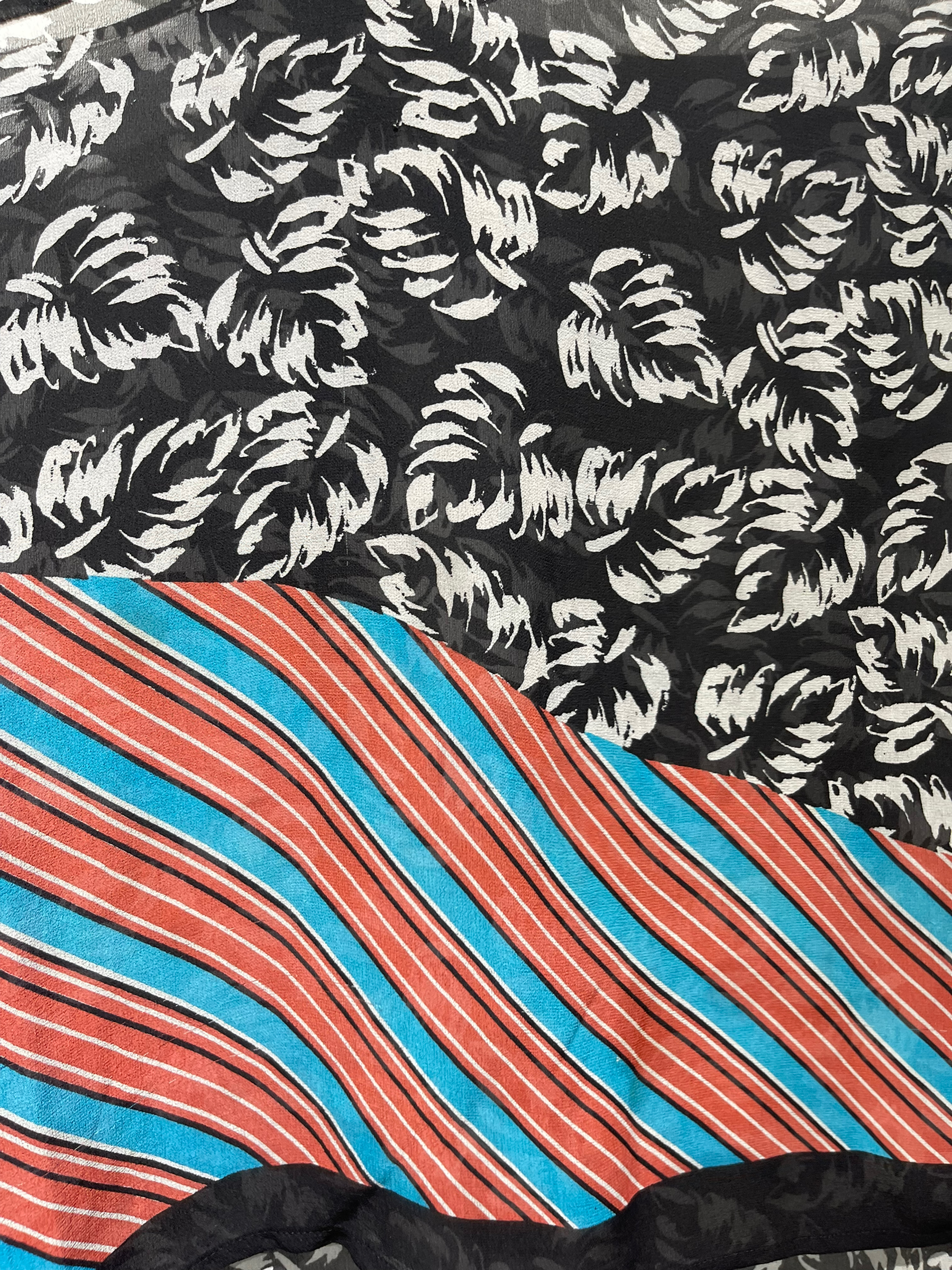 FINAL SALE PRG2217 Guinea Turaco Sheer Avatar Pure Silk Hi Lo Top