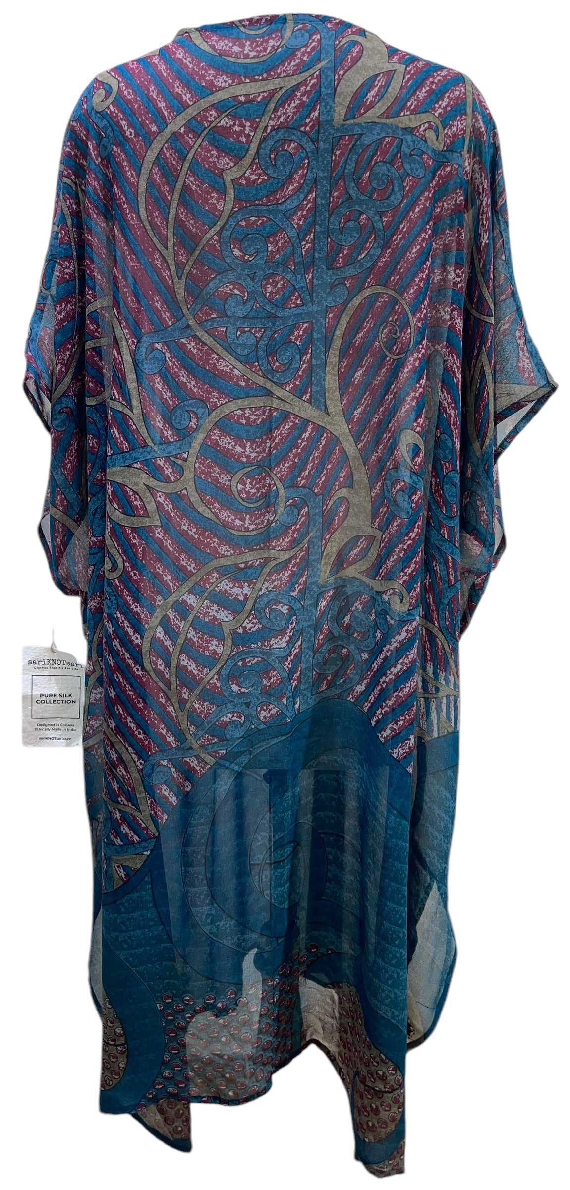 FINAL SALE PRG5837 Sheer Avatar Pure Silk Maxi Kaftan