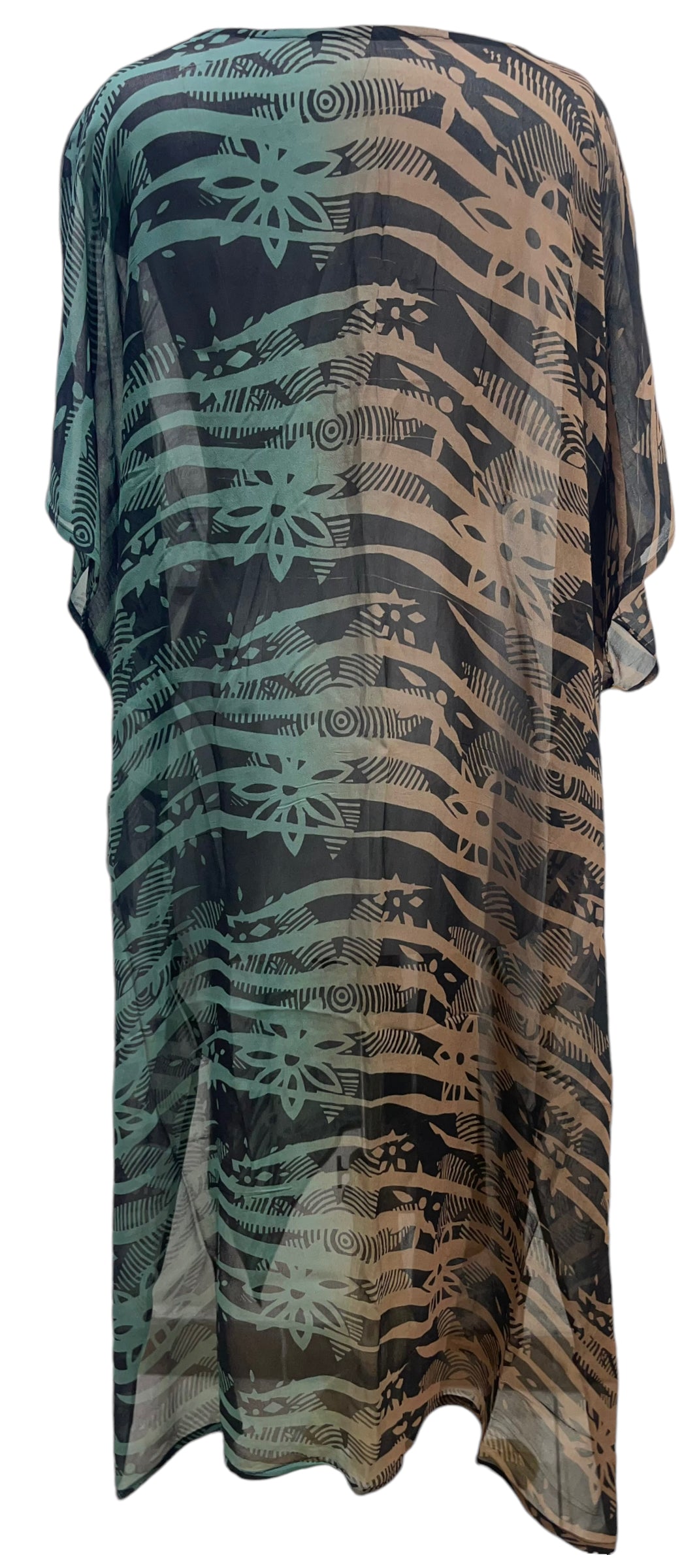 FINAL SALE PRG5684 Sheer Avatar Pure Silk Maxi Kaftan