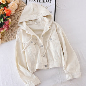 Double Pocket Hood Jean Jacket