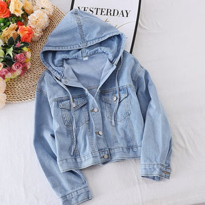 Double Pocket Hood Jean Jacket