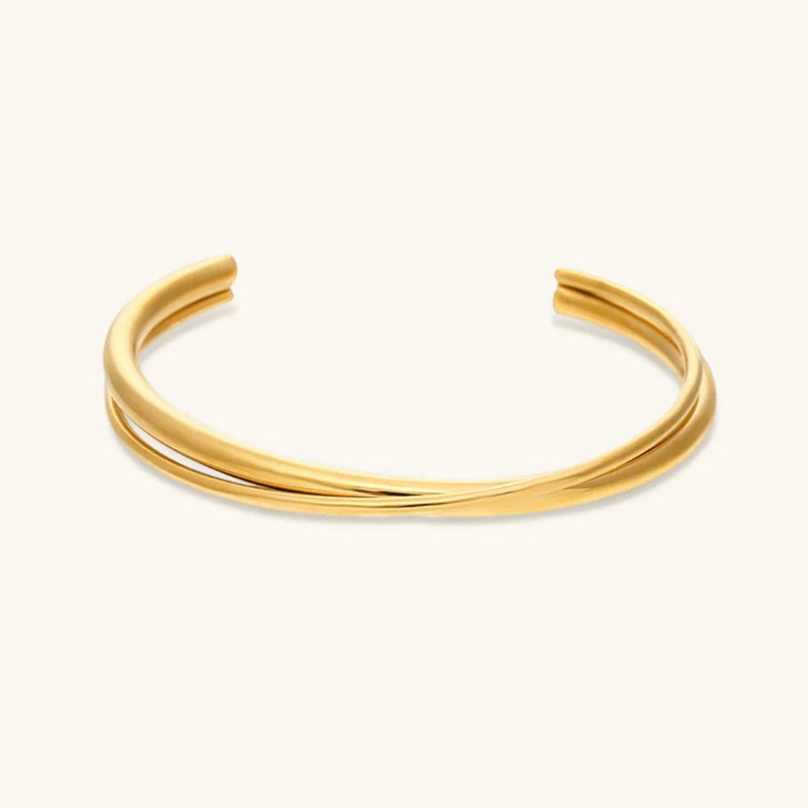 Women's Bangle Bracelet Gold Stainless Steel Layered Design