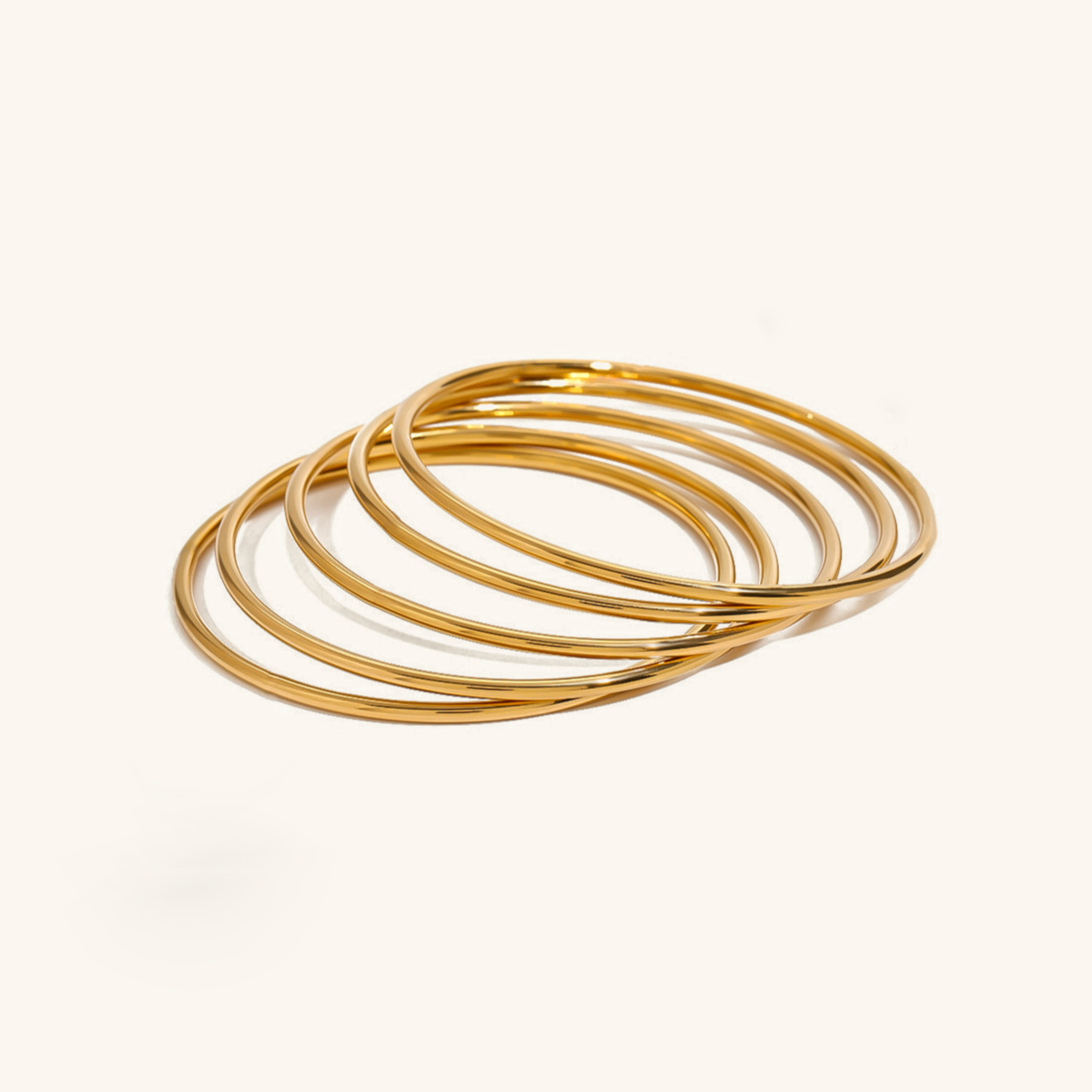 Women's Bangle Set Gold Stainless Steel-Plated 18k