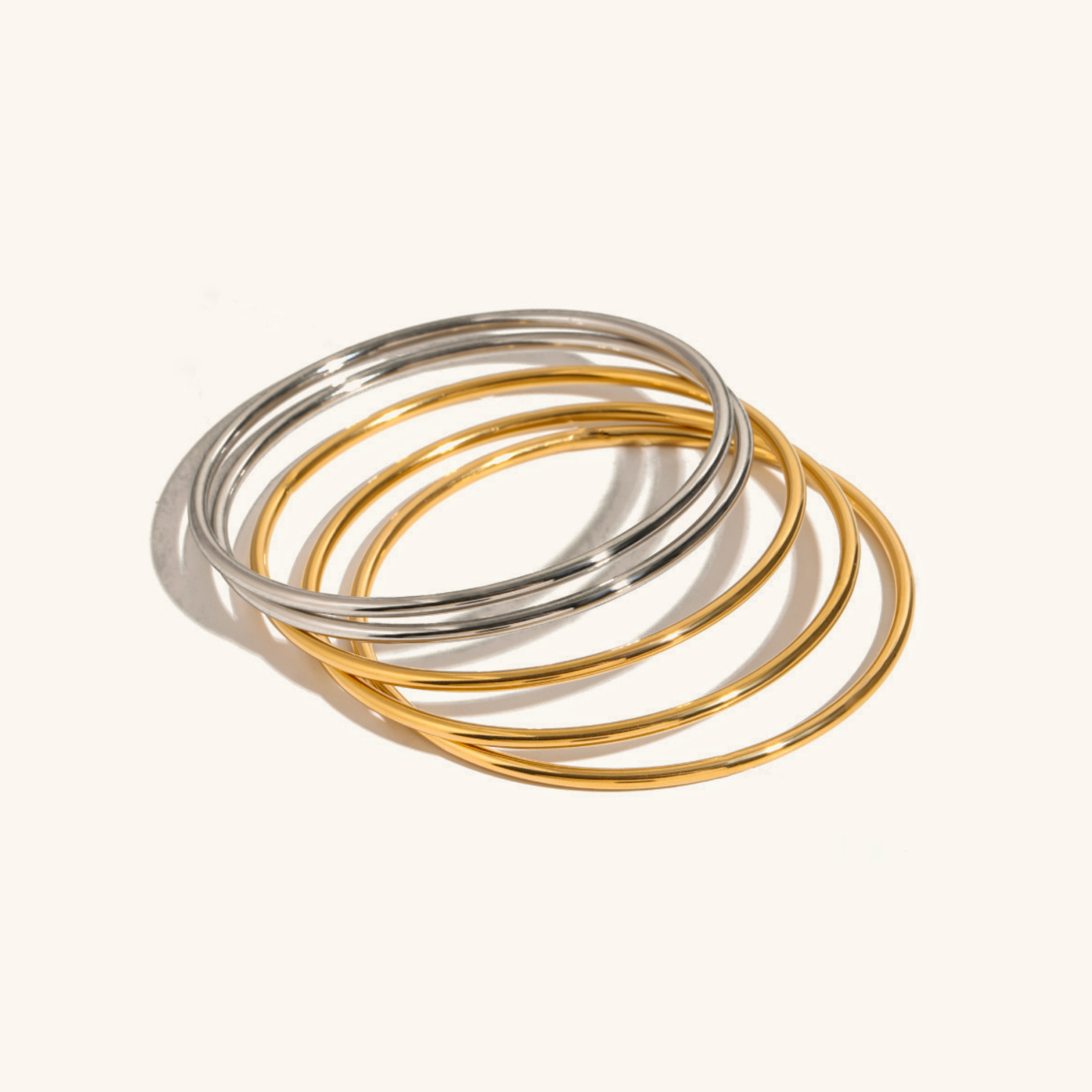 Women's Bangle Set Gold Stainless Steel-Plated 18k