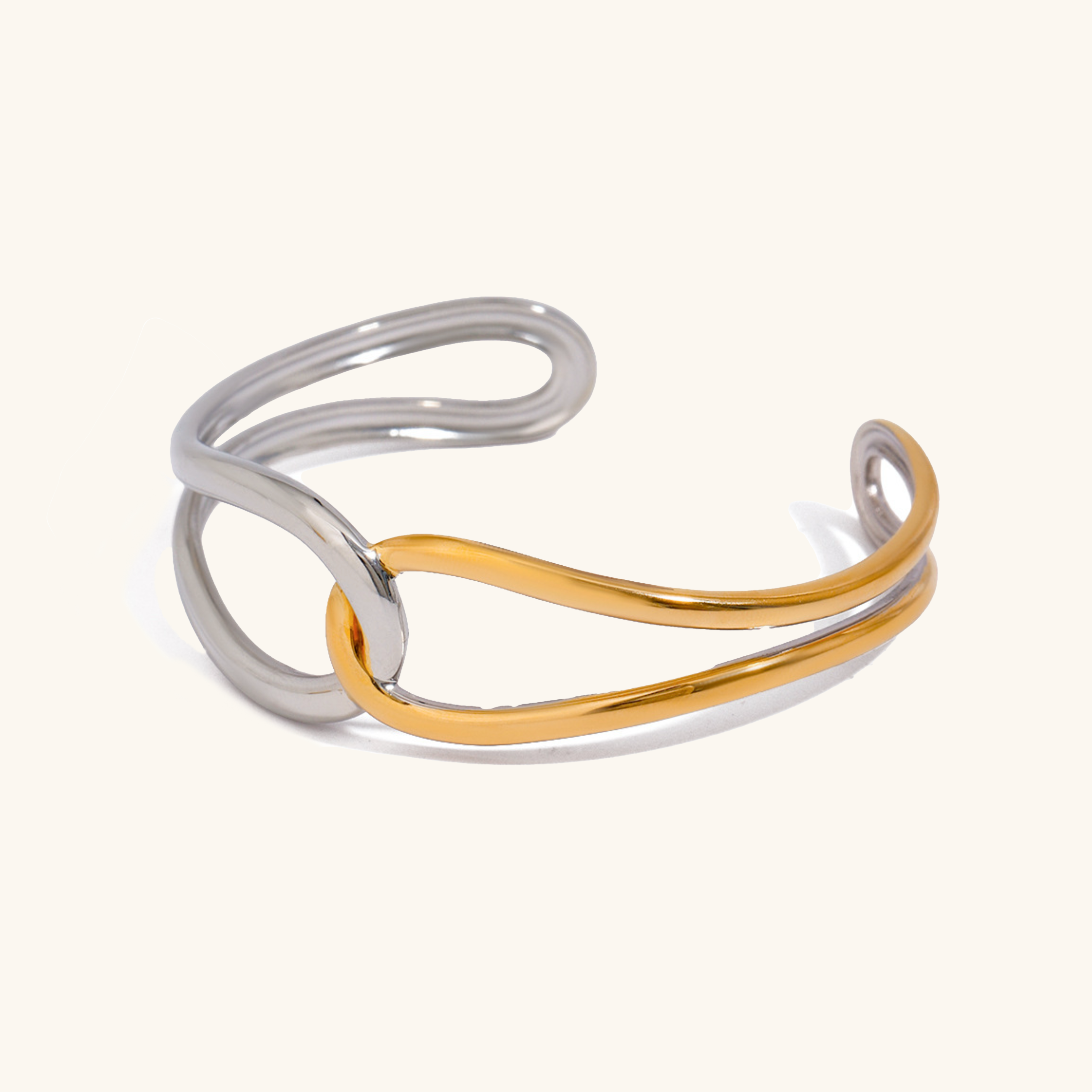 Women's Bangle Two Tone Gold Stainless Steel