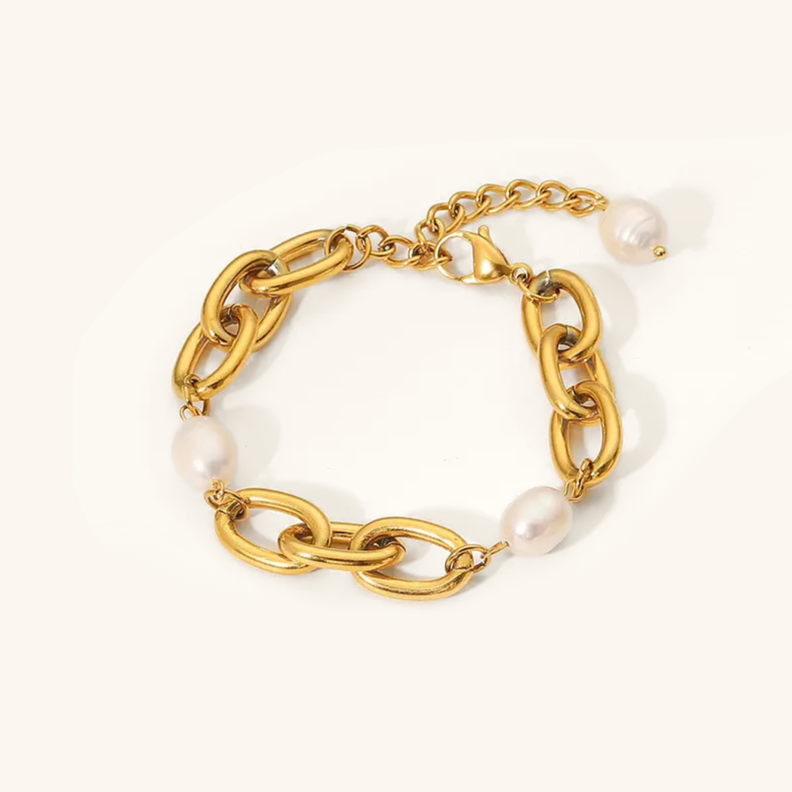 Women's Bracelet Gold Freshwater Pearl Stainless Steel