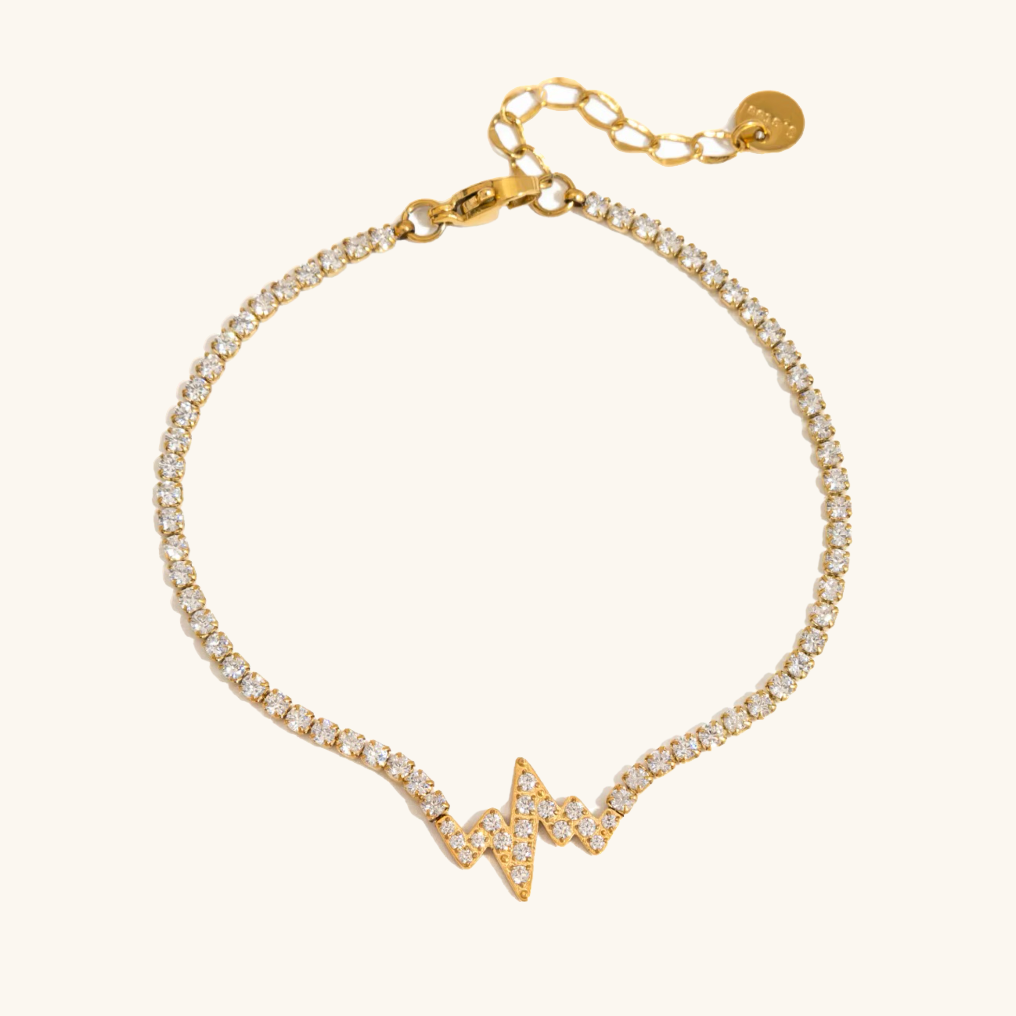 Women's Bracelet Gold Stainless Steel Diamond Simulants