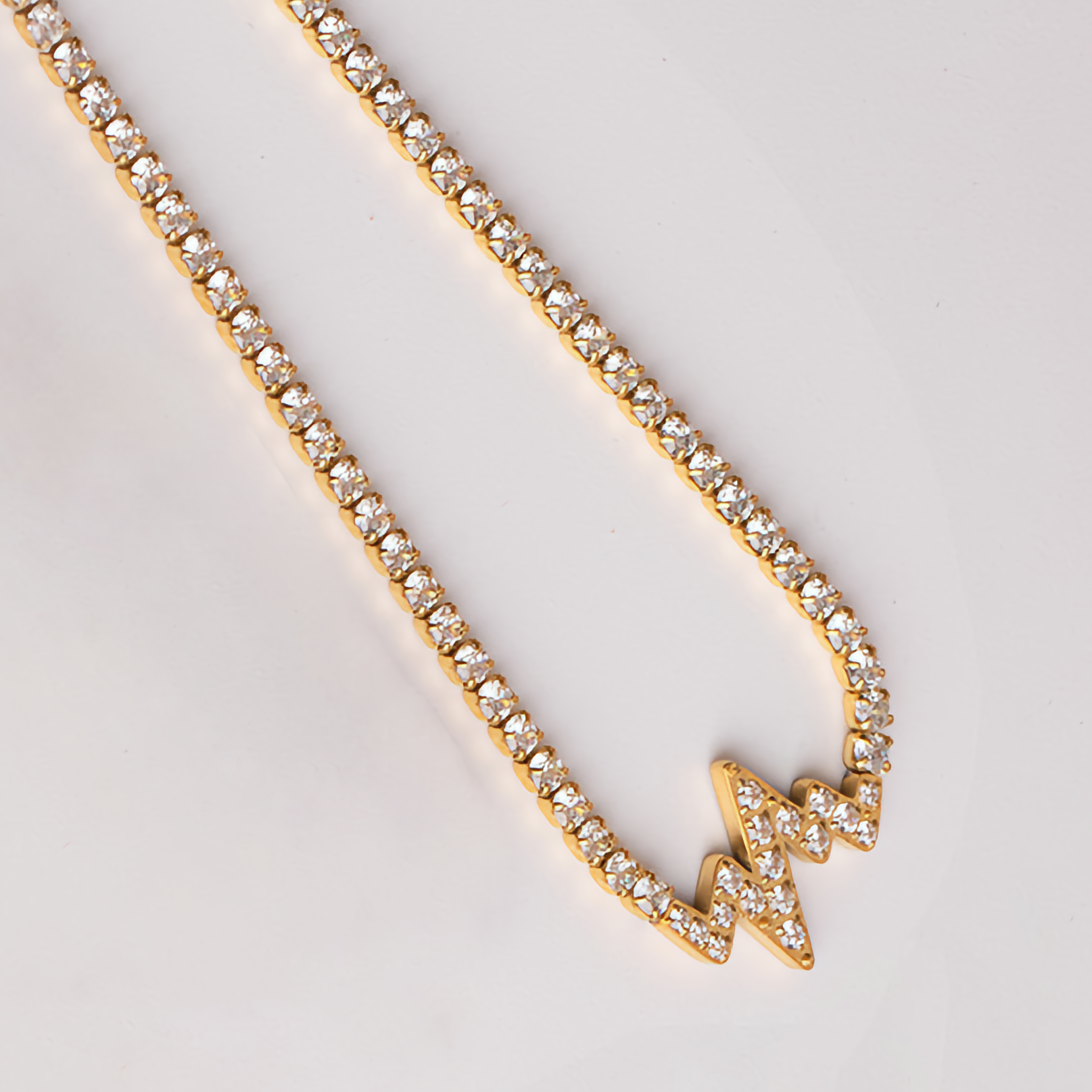 Women's Bracelet Gold Stainless Steel Diamond Simulants